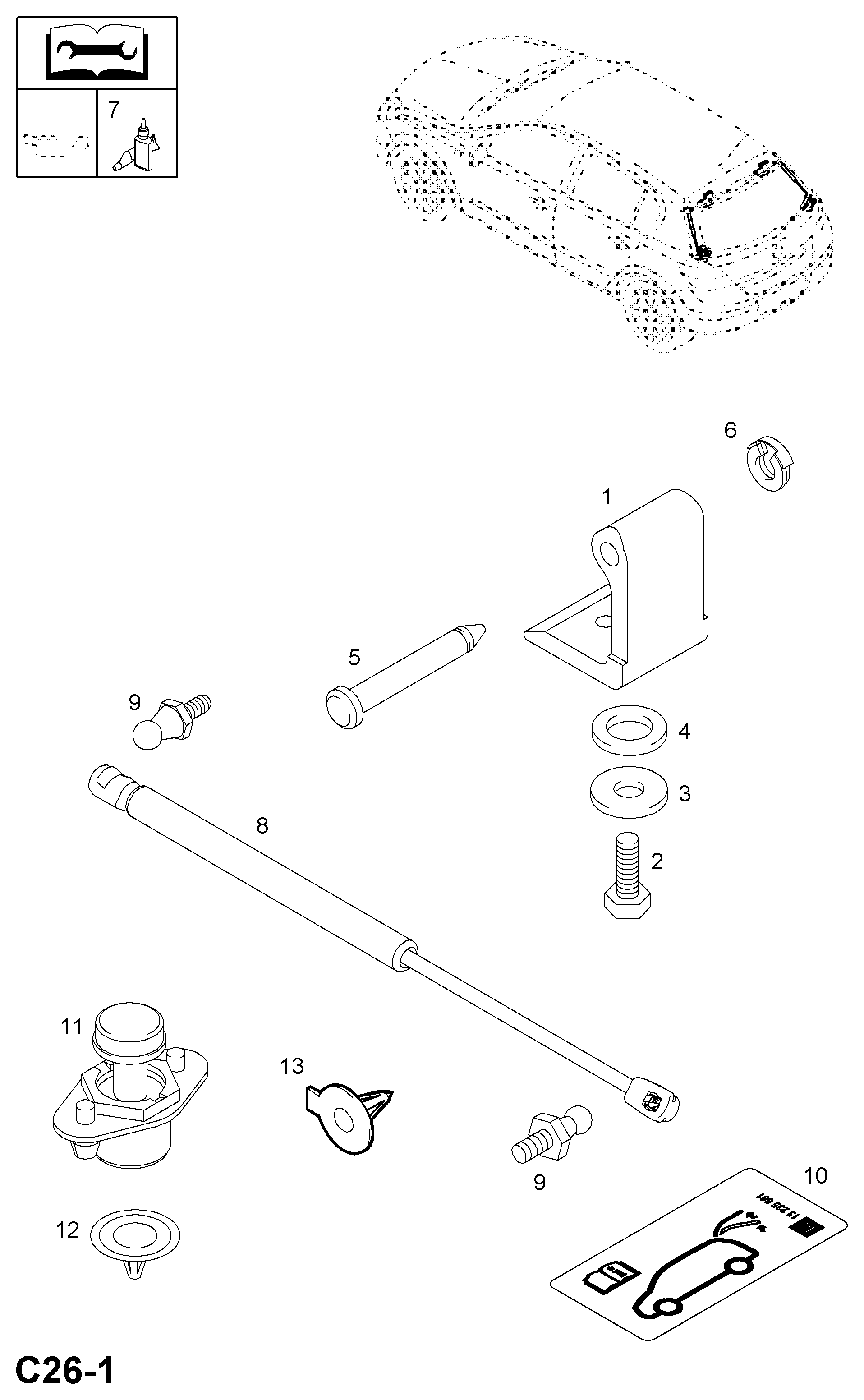 Opel 132532 - Газова пружина, кришка багажник autozip.com.ua