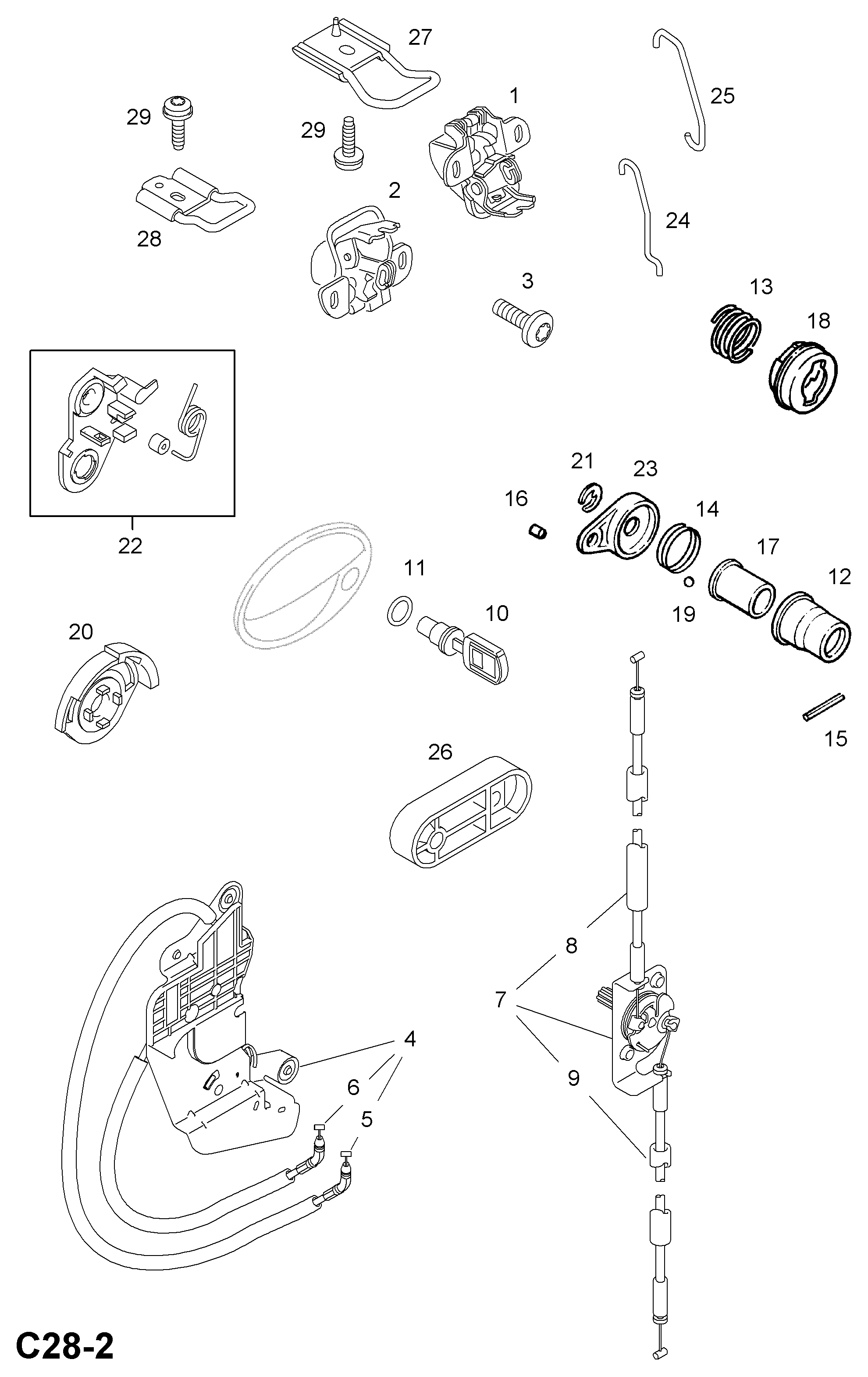 Opel 1337 59 - SEAL, RING, HOUSING, FRONT DOOR autozip.com.ua