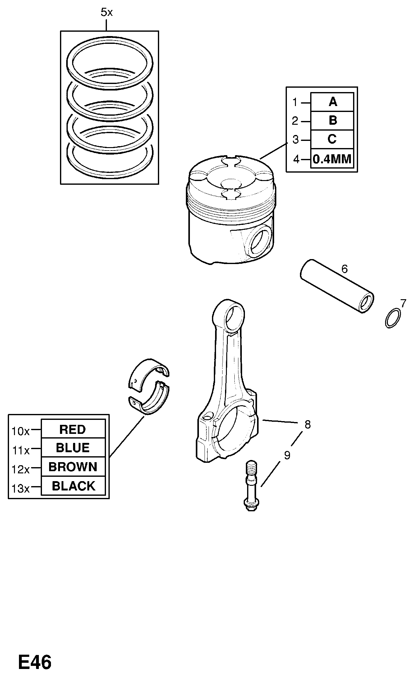 Opel 622 779 - Шатуни підшипник autozip.com.ua