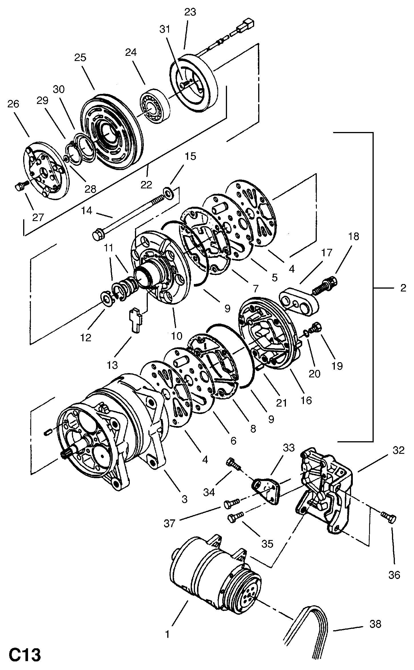 Opel 1854127 - Компресор, кондиціонер autozip.com.ua