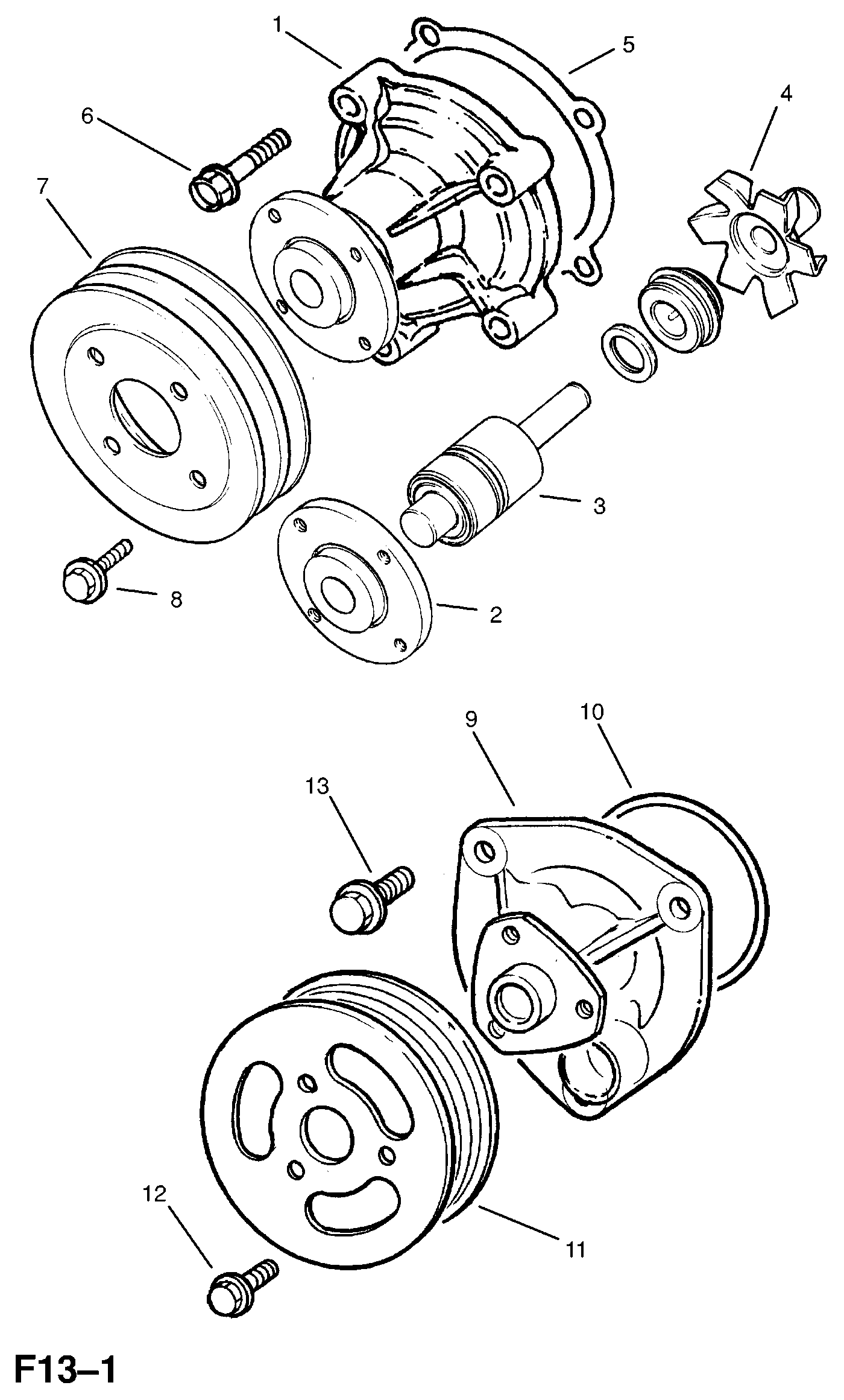 General Motors 1334115 - Водяний насос autozip.com.ua