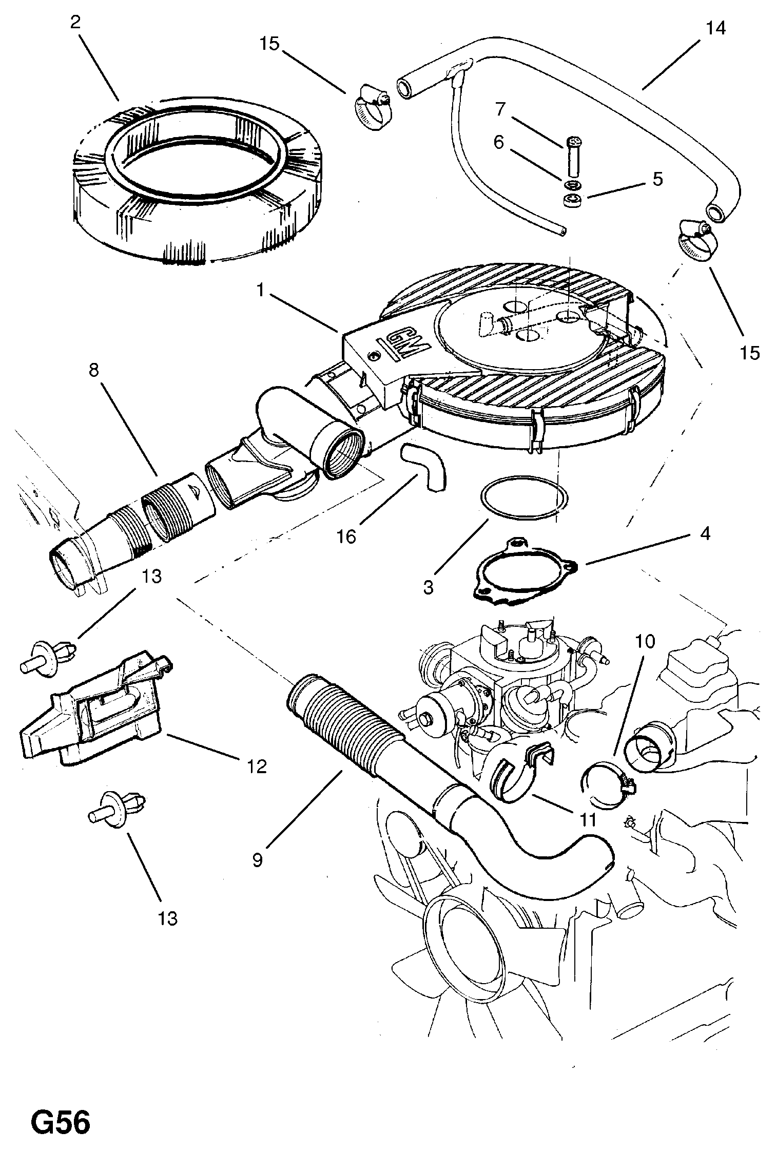 Opel 834287 - Повітряний фільтр autozip.com.ua