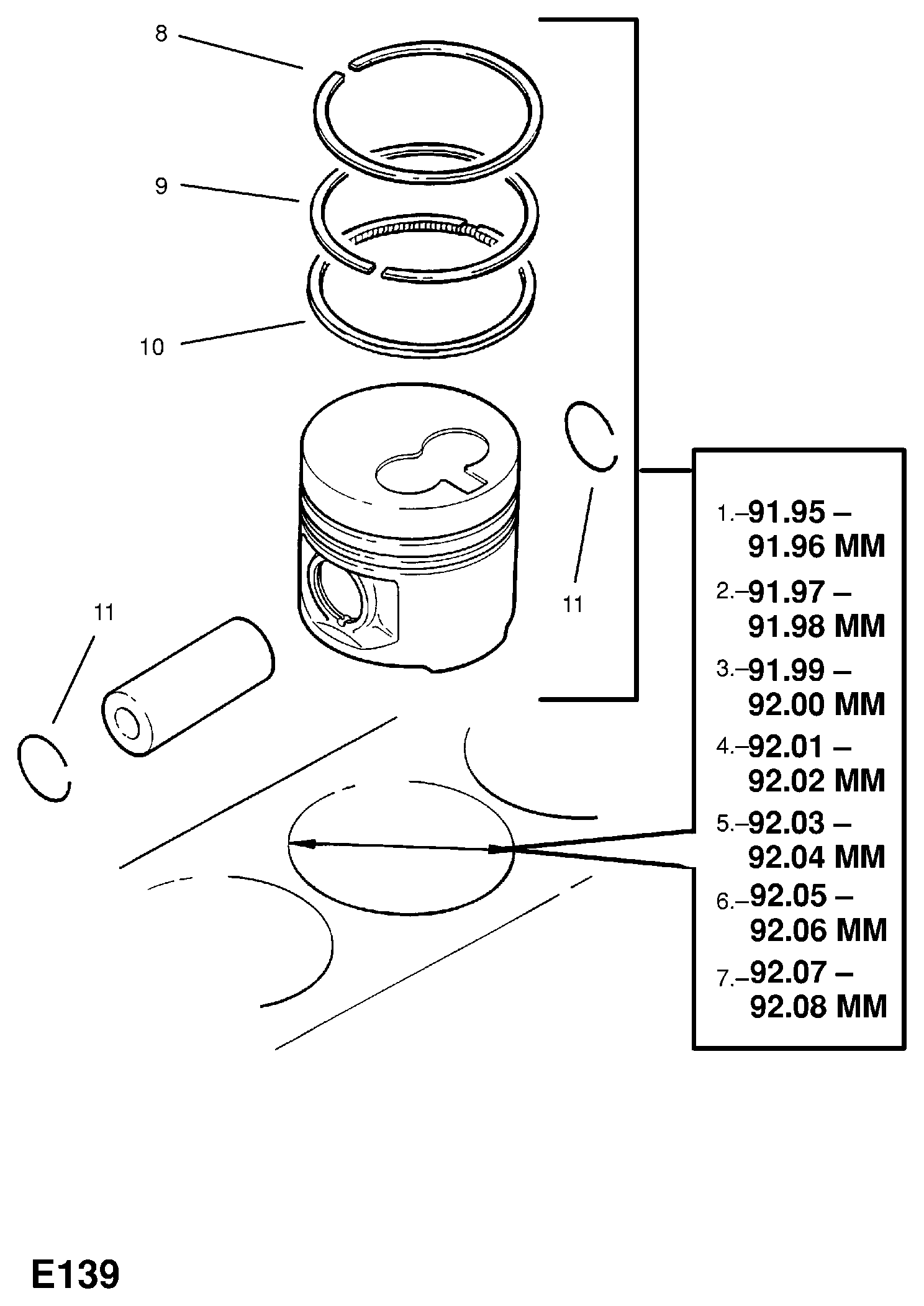 MAHLE 6.231.79 - PISTON, PIN AND RINGS, ASSY., STD., CYLINDER BORE 92.07-92.08 MM autozip.com.ua