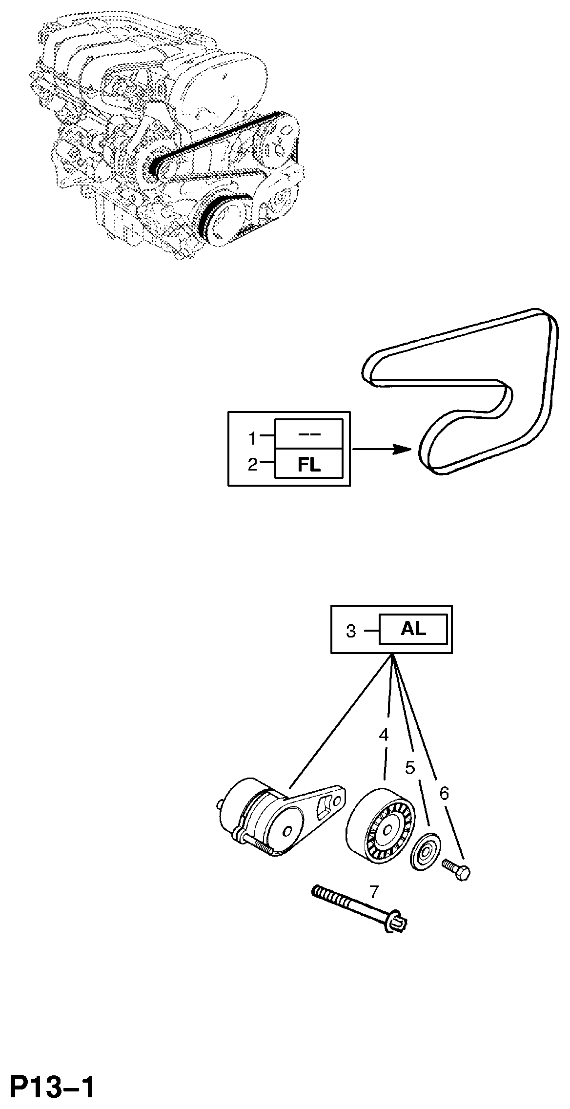 SAAB 1340555 - Натягувач ременя, клинові зуб. autozip.com.ua