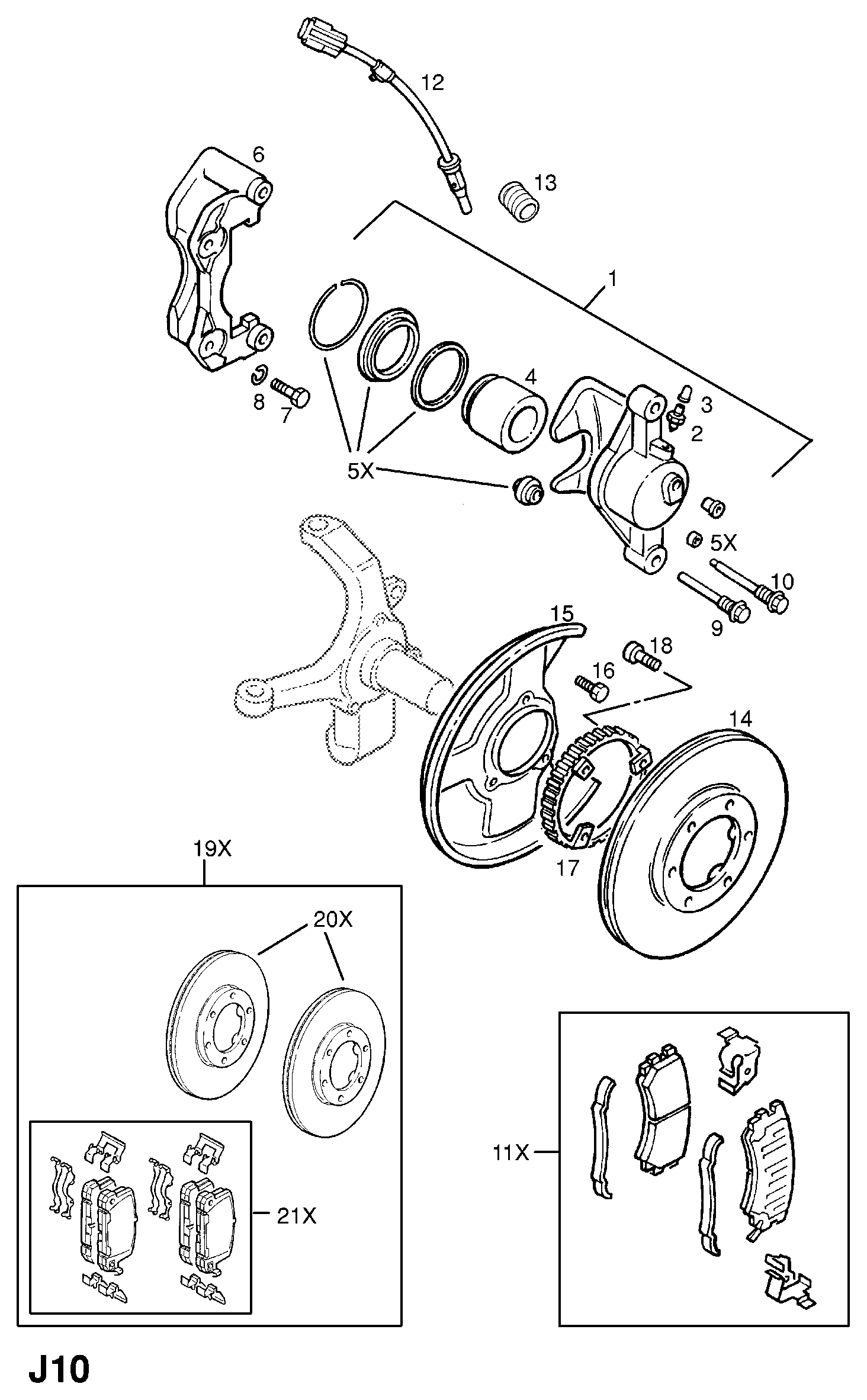 Opel 1605084 - Гальмівні колодки, дискові гальма autozip.com.ua