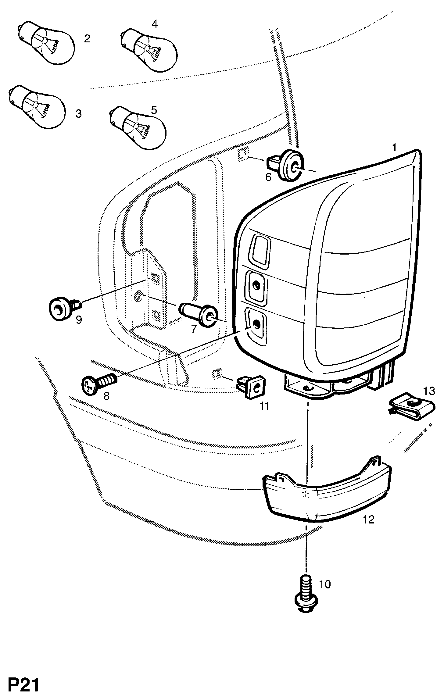 OPEL 130459 - SCREW, REAR LAMP TO BACK PANEL autozip.com.ua