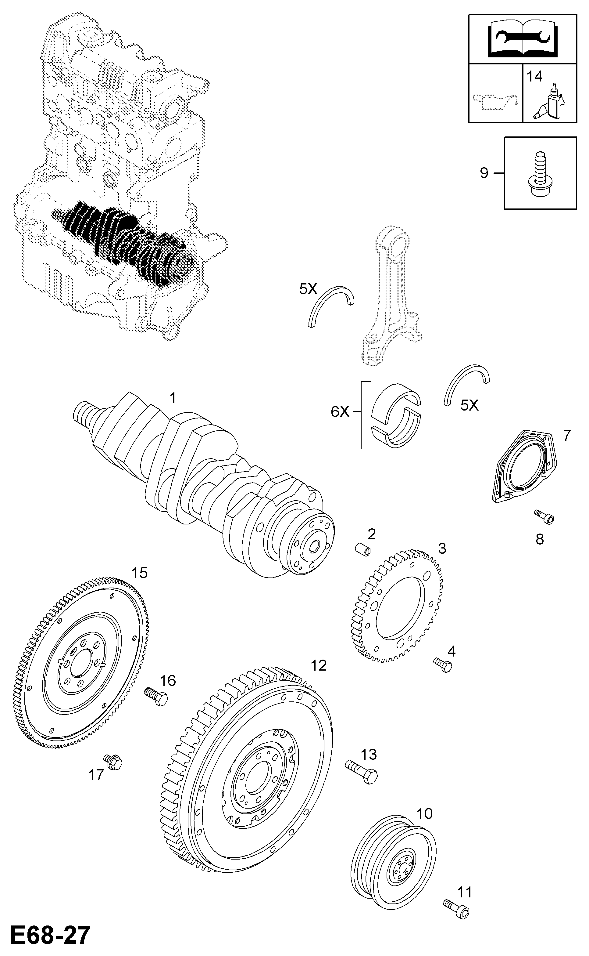 Opel 614584 - Ремінний шків, колінчастий вал autozip.com.ua