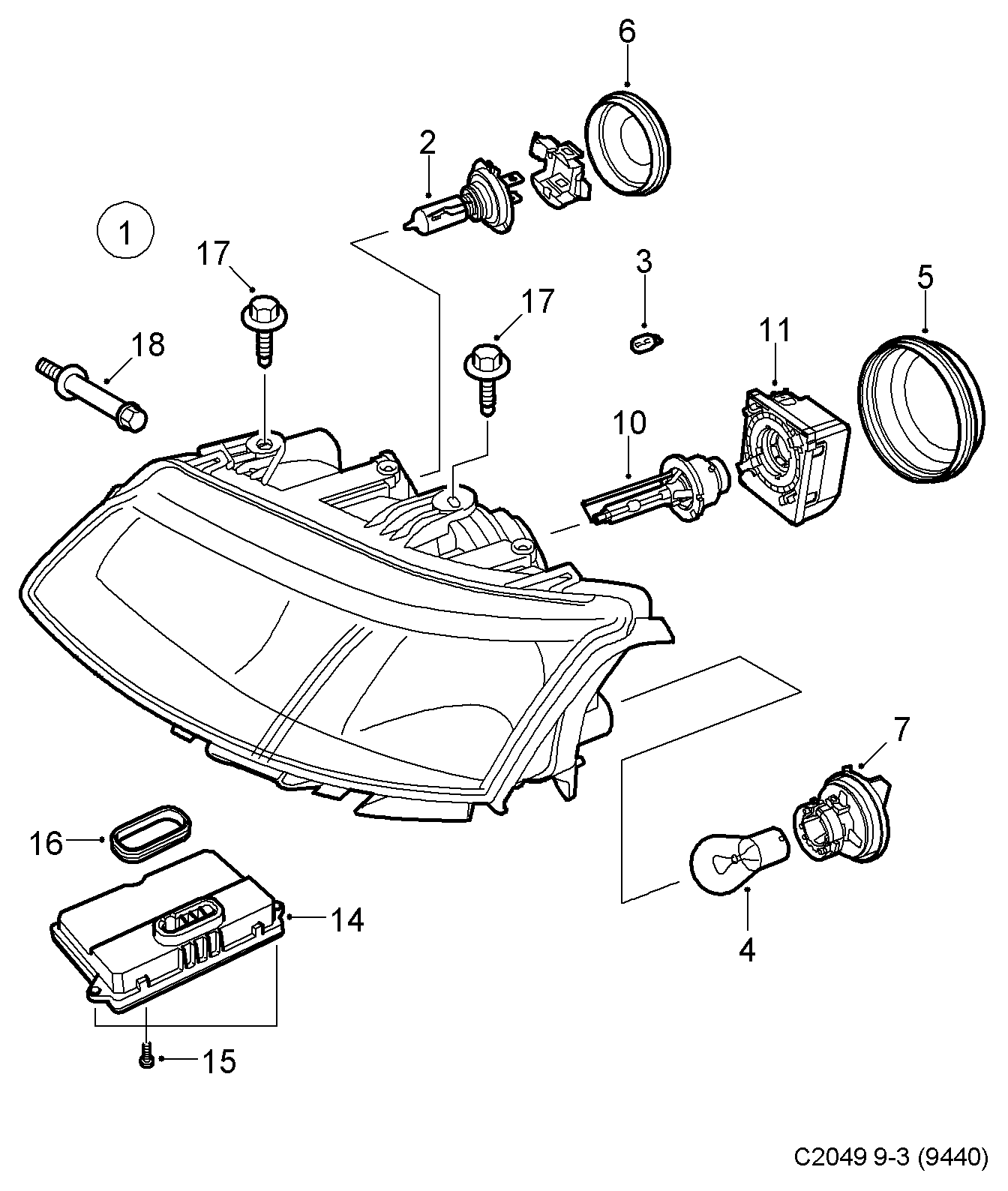 SAAB 12 79 0587 - Пристрій запалювання, газорозрядна лампа autozip.com.ua