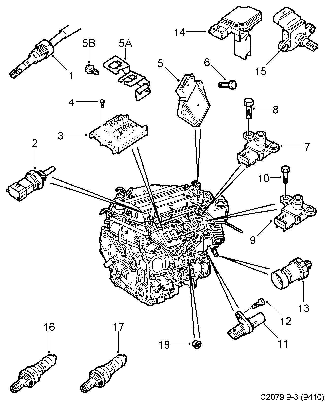 Cadillac 55353149 - SENSOR, OXYGEN, WITH HARNESS, FRONT EXHAUST PIPE (POSITION 2) autozip.com.ua