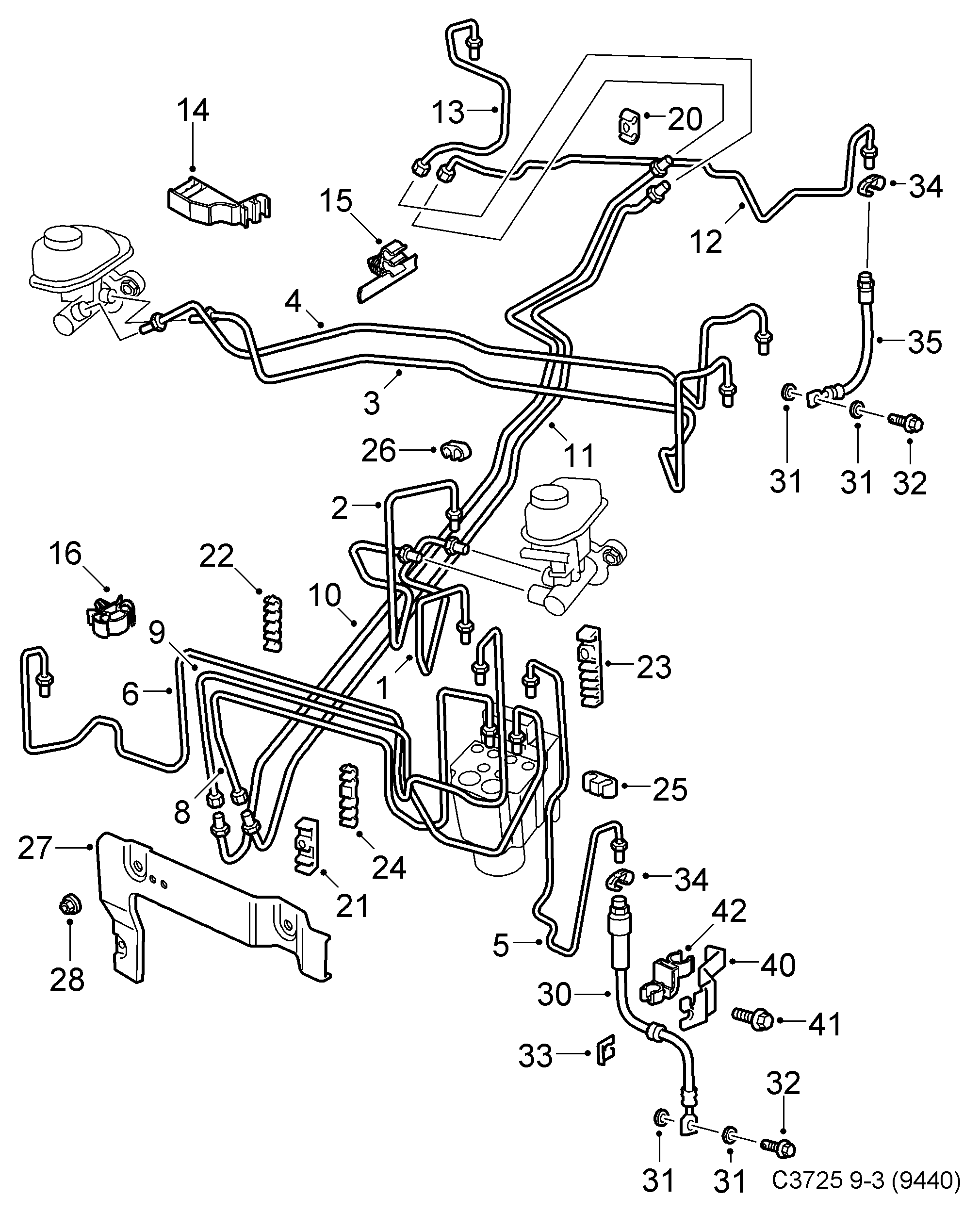 SAAB 24436542 - Гальмівний шланг autozip.com.ua