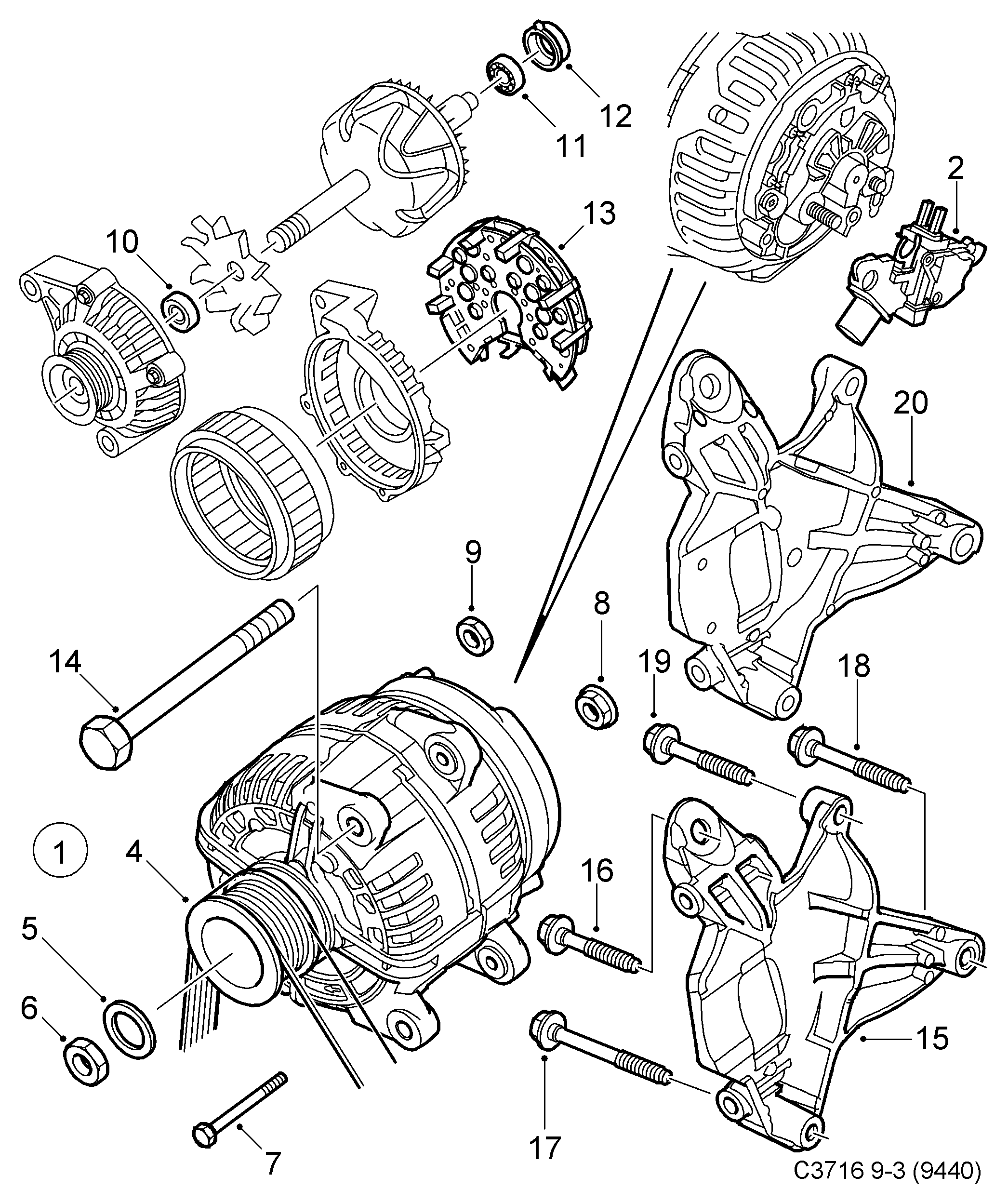 General Motors 12760888 - Ремінний шків, генератор autozip.com.ua