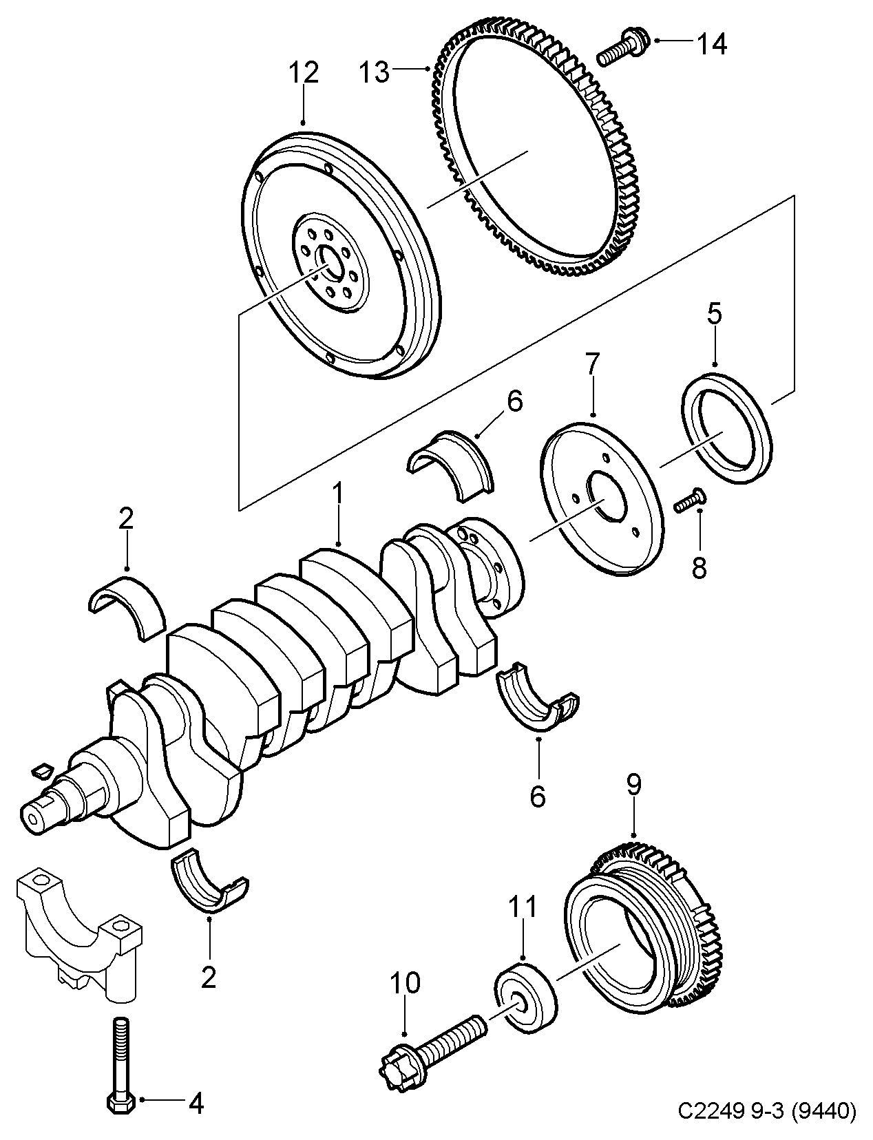 FIAT 55355235 - Ущільнене кільце, колінчастий вал autozip.com.ua