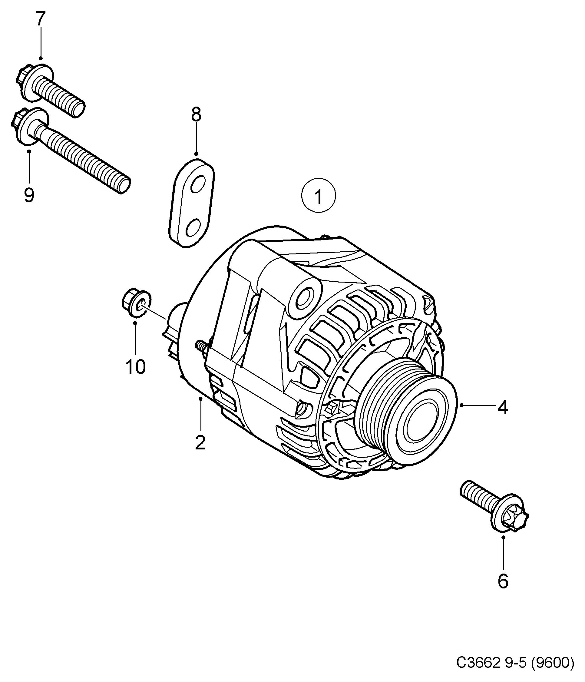 SAAB 12 75 9595 - Генератор autozip.com.ua