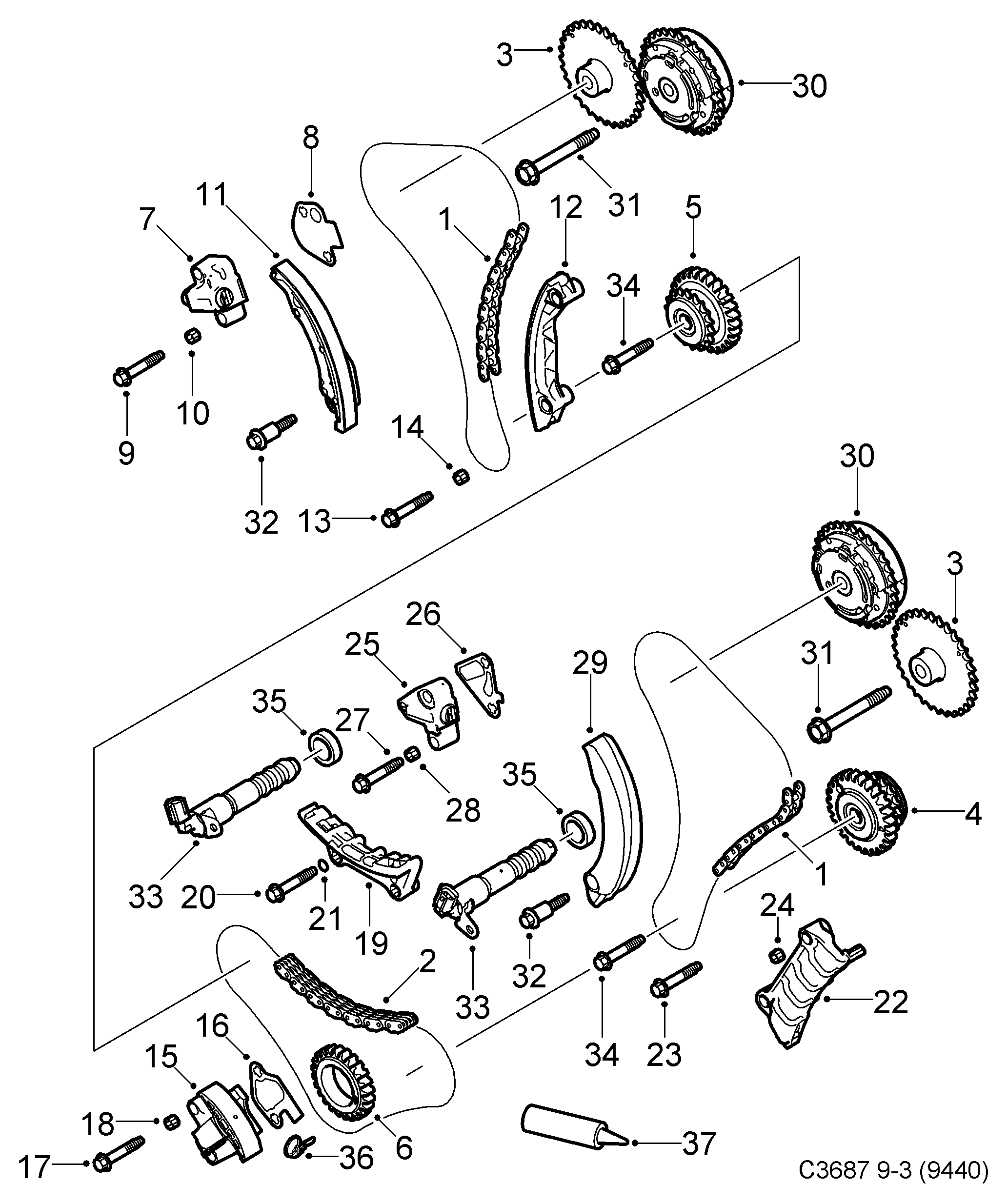 General Motors 12623514 - Планка заспокоювача, ланцюг приводу autozip.com.ua