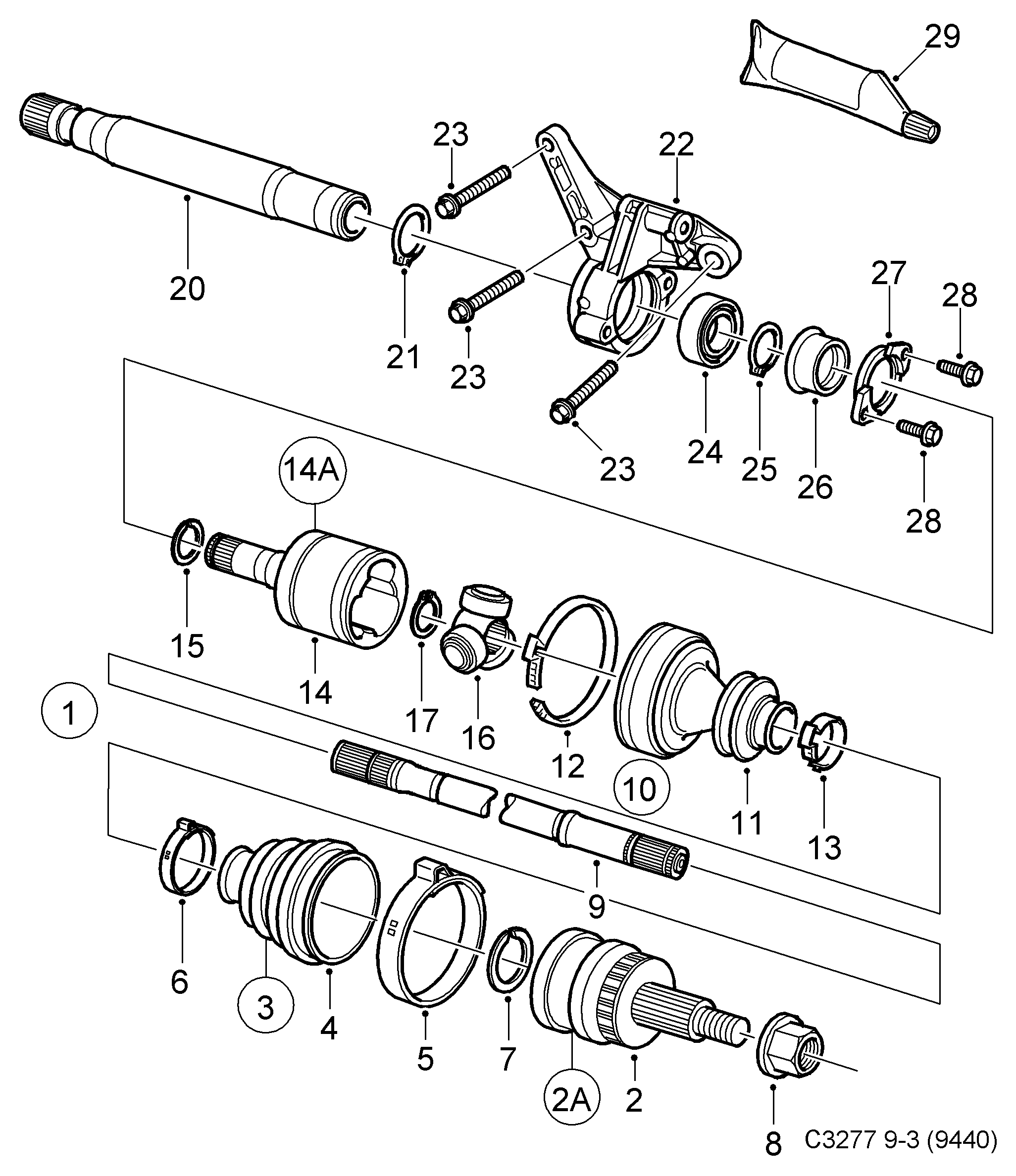 SAAB 12771474 - Приводний вал autozip.com.ua