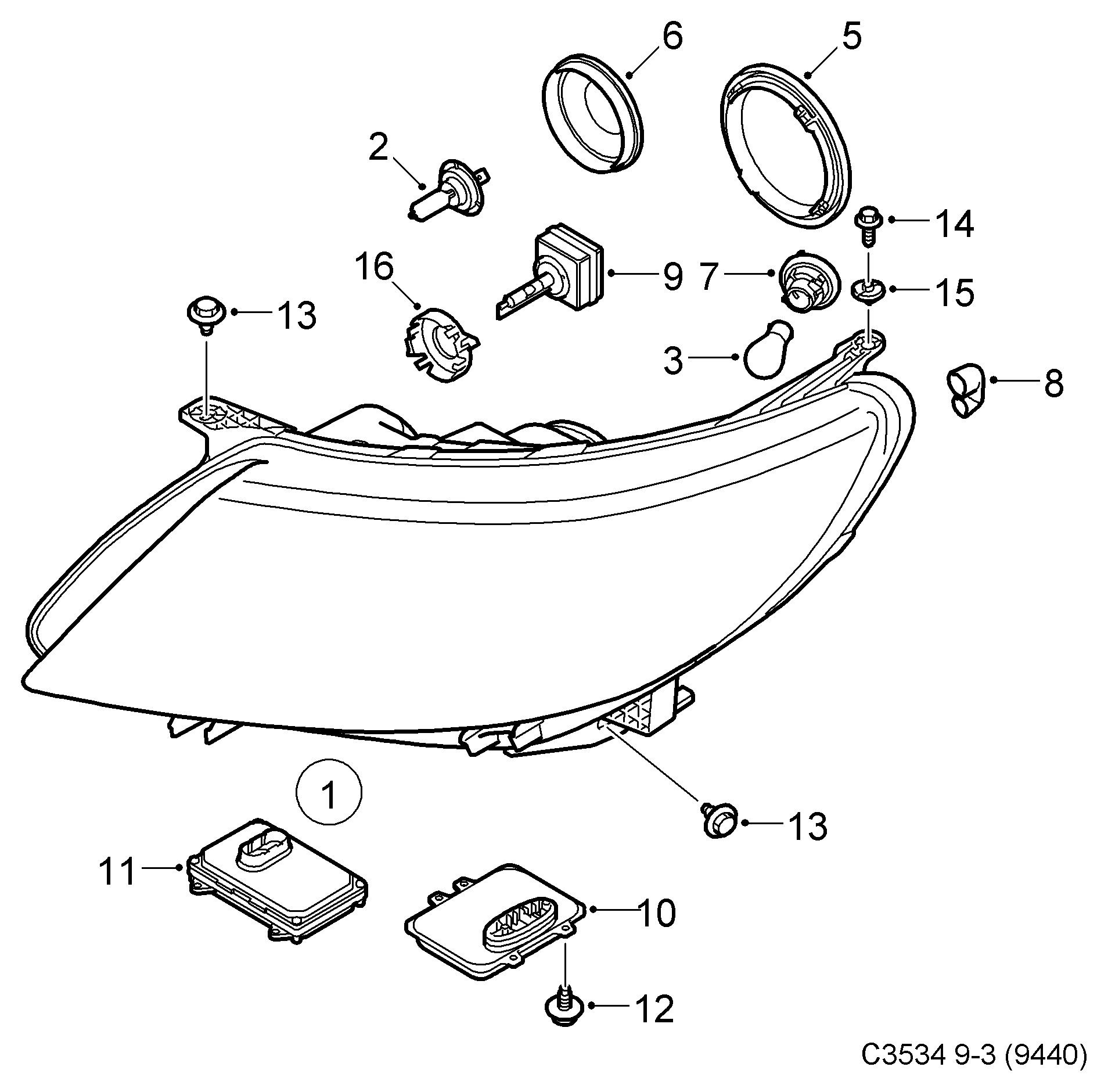 SAAB 12795068 - Лампа розжарювання, основна фара autozip.com.ua