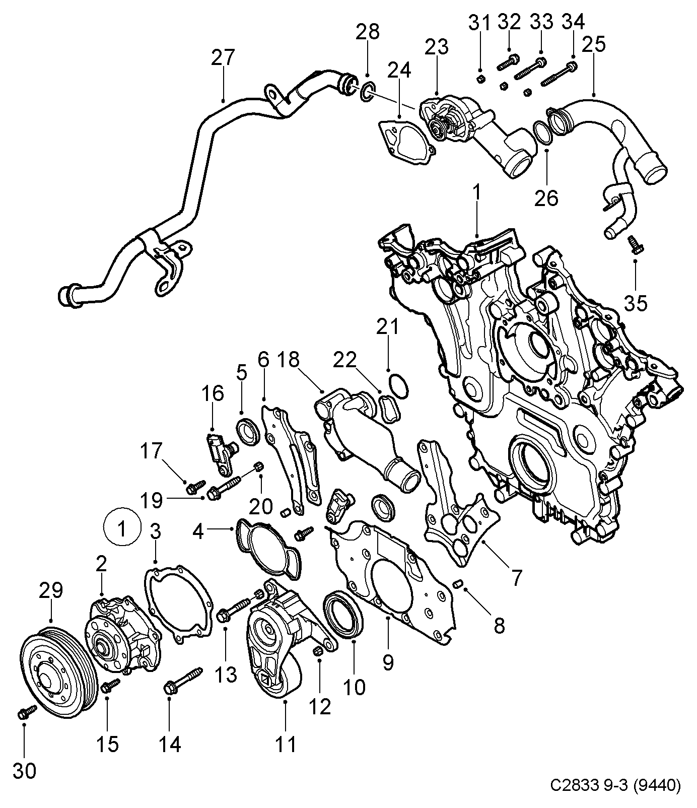 SAAB 12588982 - Водяний насос autozip.com.ua