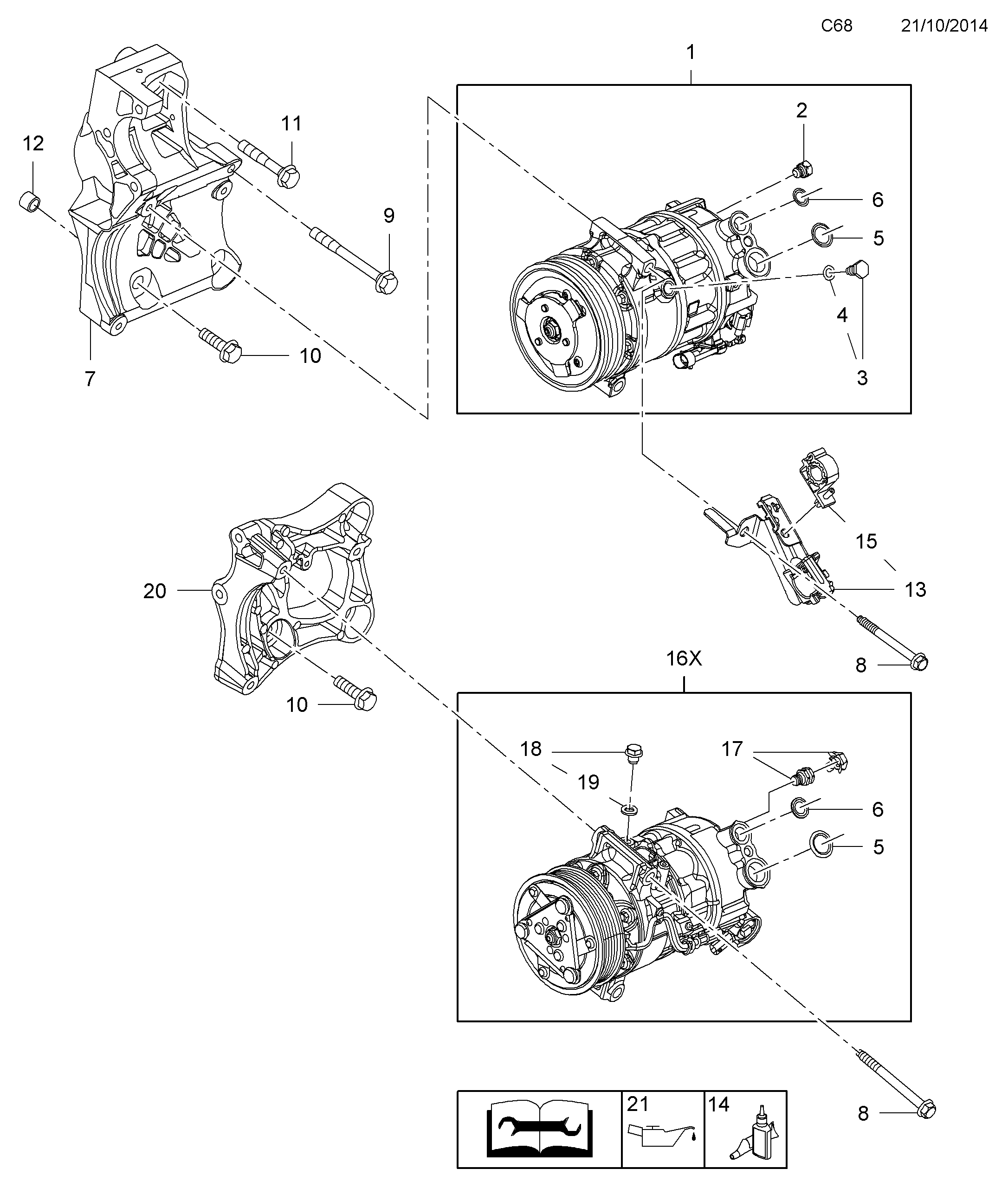 Chevrolet 6854112 - Компресор, кондиціонер autozip.com.ua