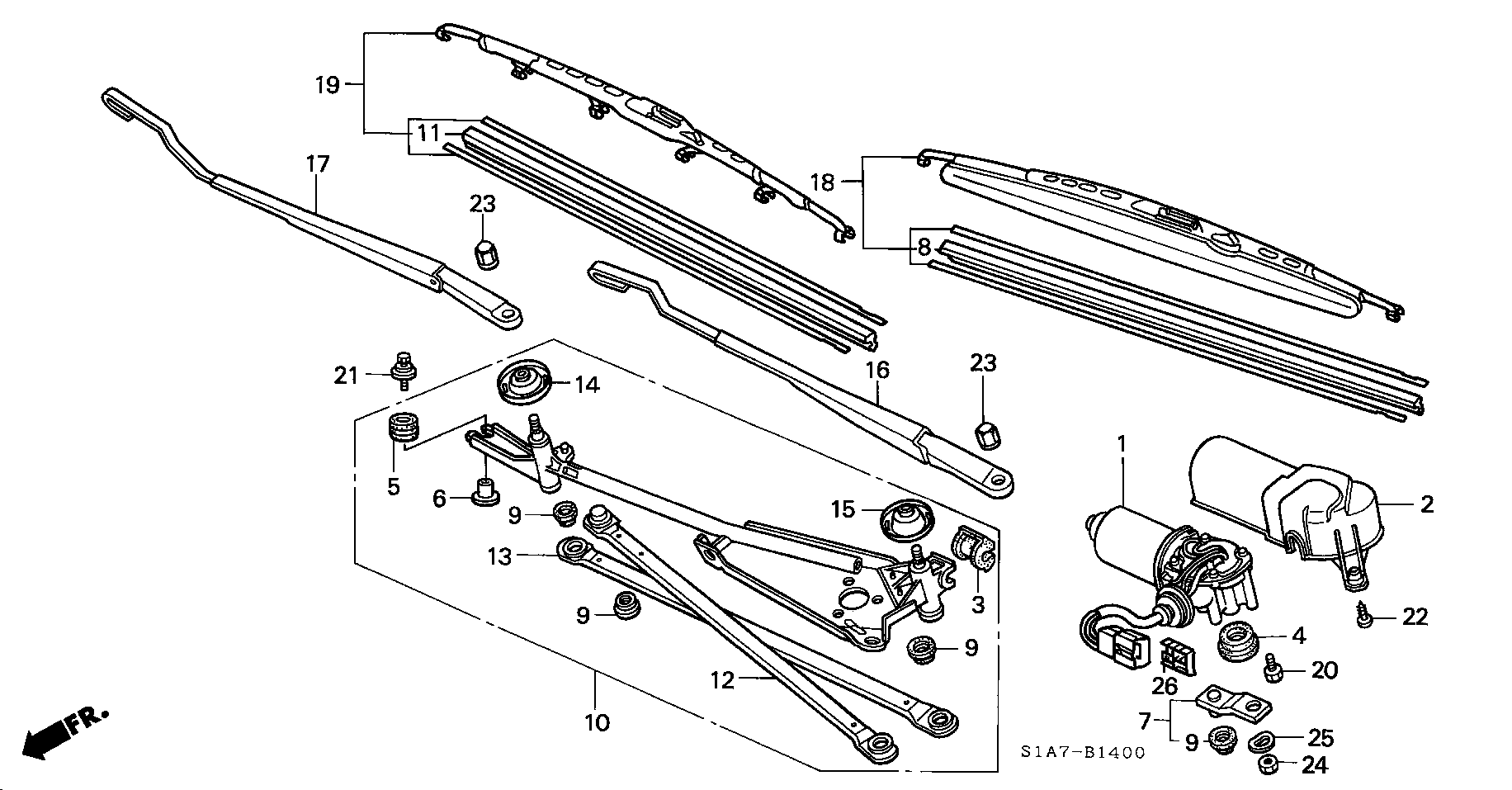 Honda 76630S1AG01 - Щітка склоочисника autozip.com.ua