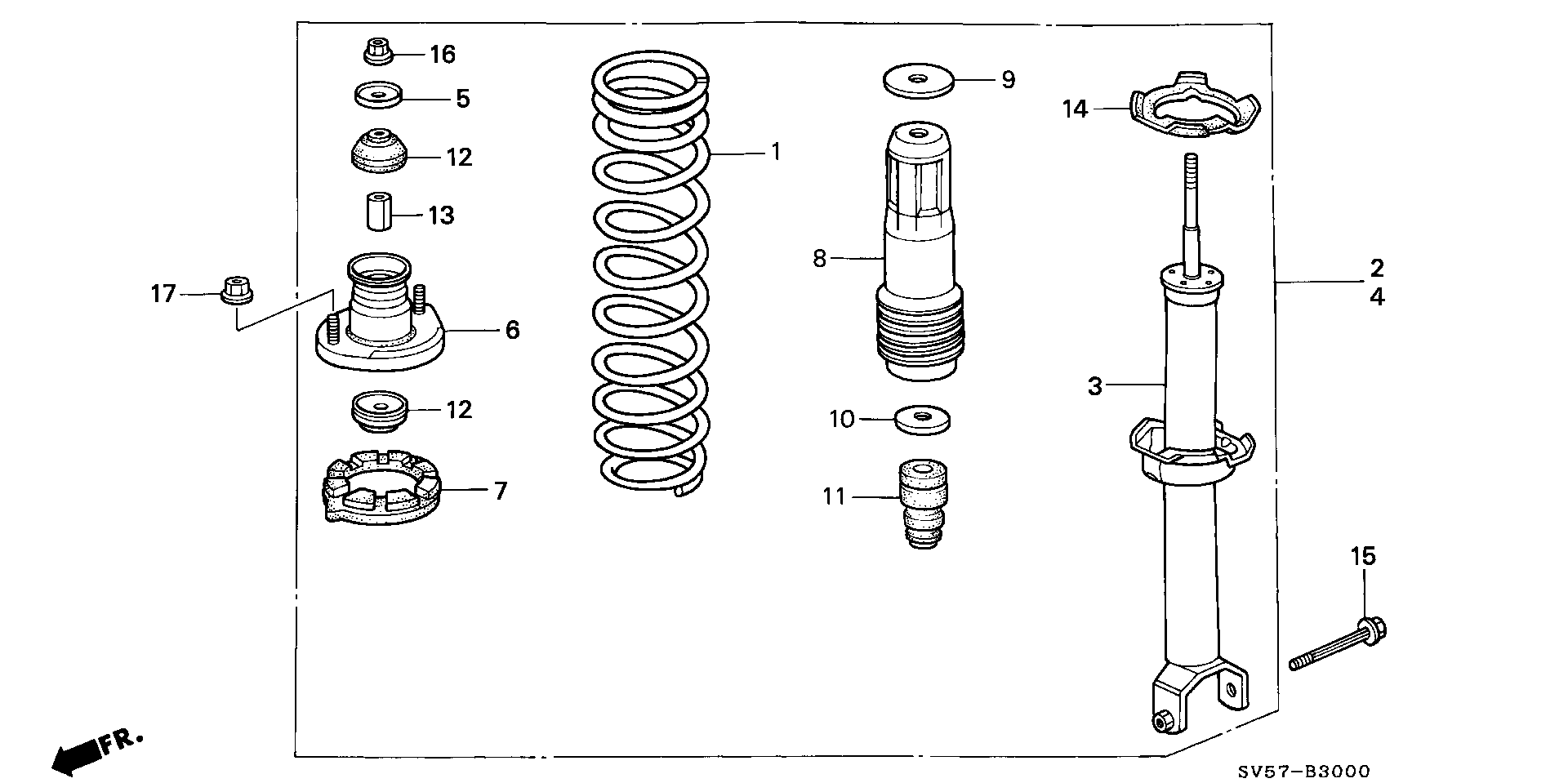 Honda 52611-SV5-G02 - Амортизатор autozip.com.ua