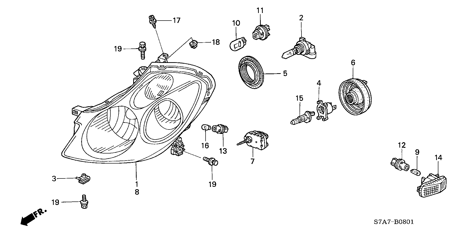 Honda 33103-SL5-A02 - Лампа розжарювання, протитуманні фари autozip.com.ua