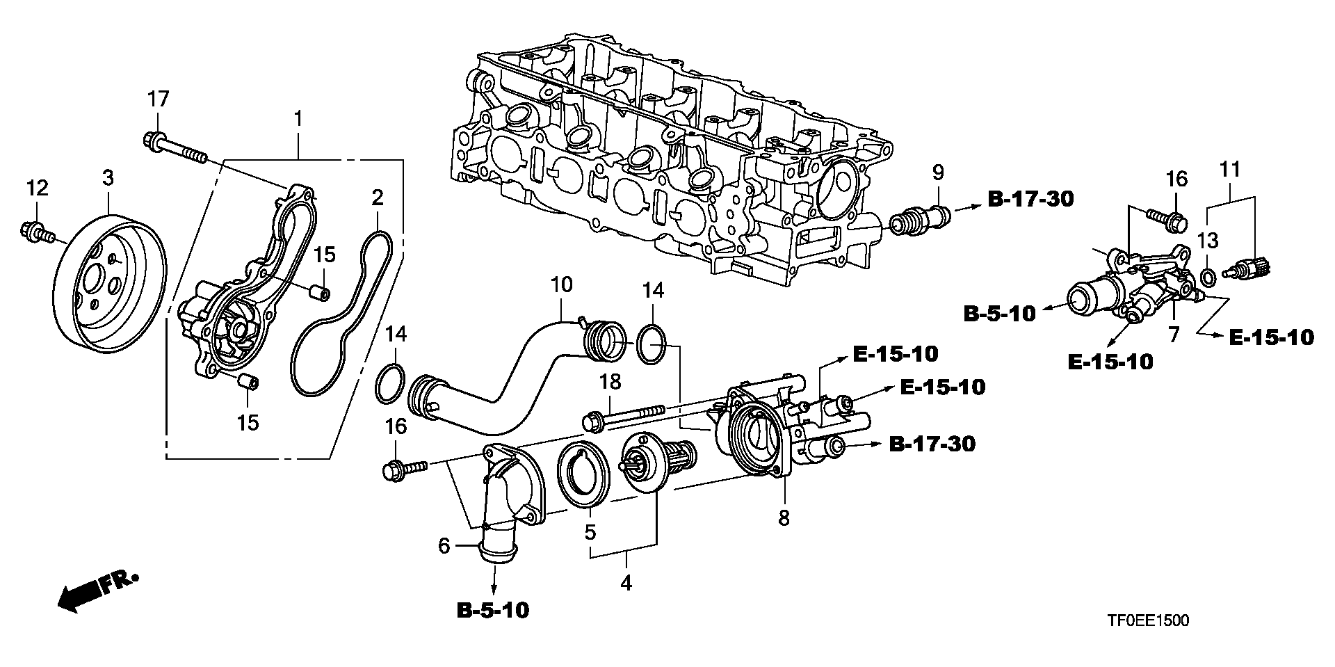 Honda 19301-PHM-305 - Термостат, охолоджуюча рідина autozip.com.ua