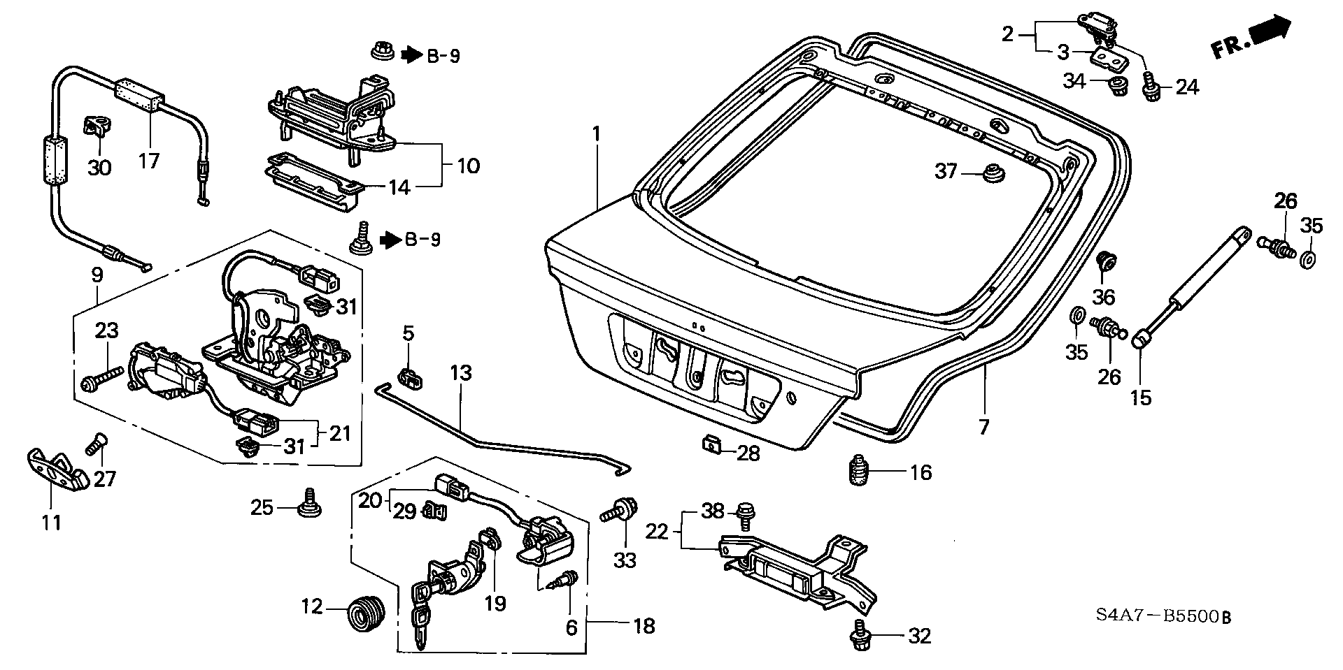 Honda 74820-S1C-E21 - Газова пружина, кришка багажник autozip.com.ua