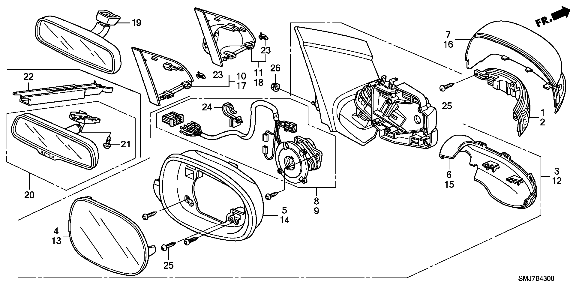 Honda 76201SMGE32 - Зовнішнє дзеркало autozip.com.ua