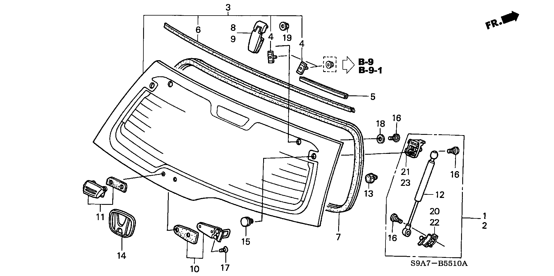 Honda 73211SCAE01 - Заднє скло autozip.com.ua