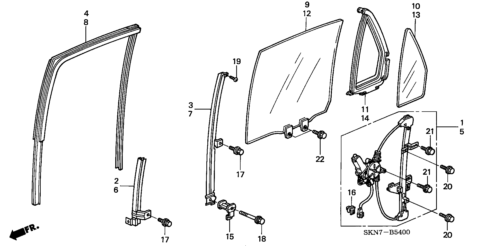 Honda 73450SCAA00 - Бокове вікно autozip.com.ua