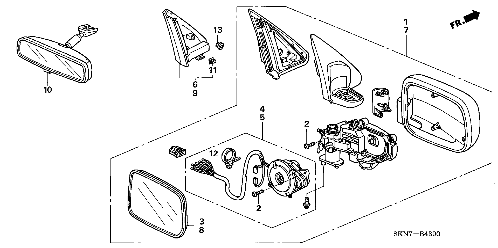 Honda 76203SCAG01 - Дзеркальне скло, зовнішнє дзеркало autozip.com.ua