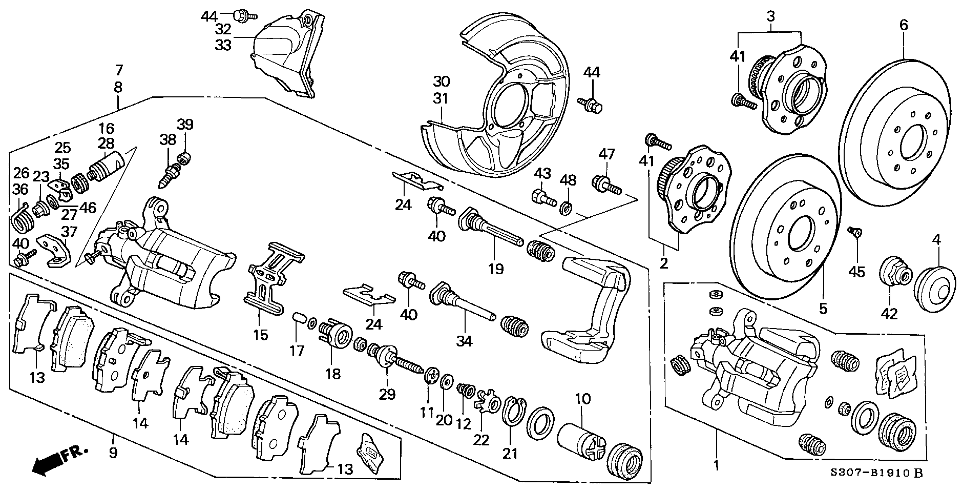 Honda 43022-SV4-A20 - Гальмівні колодки, дискові гальма autozip.com.ua