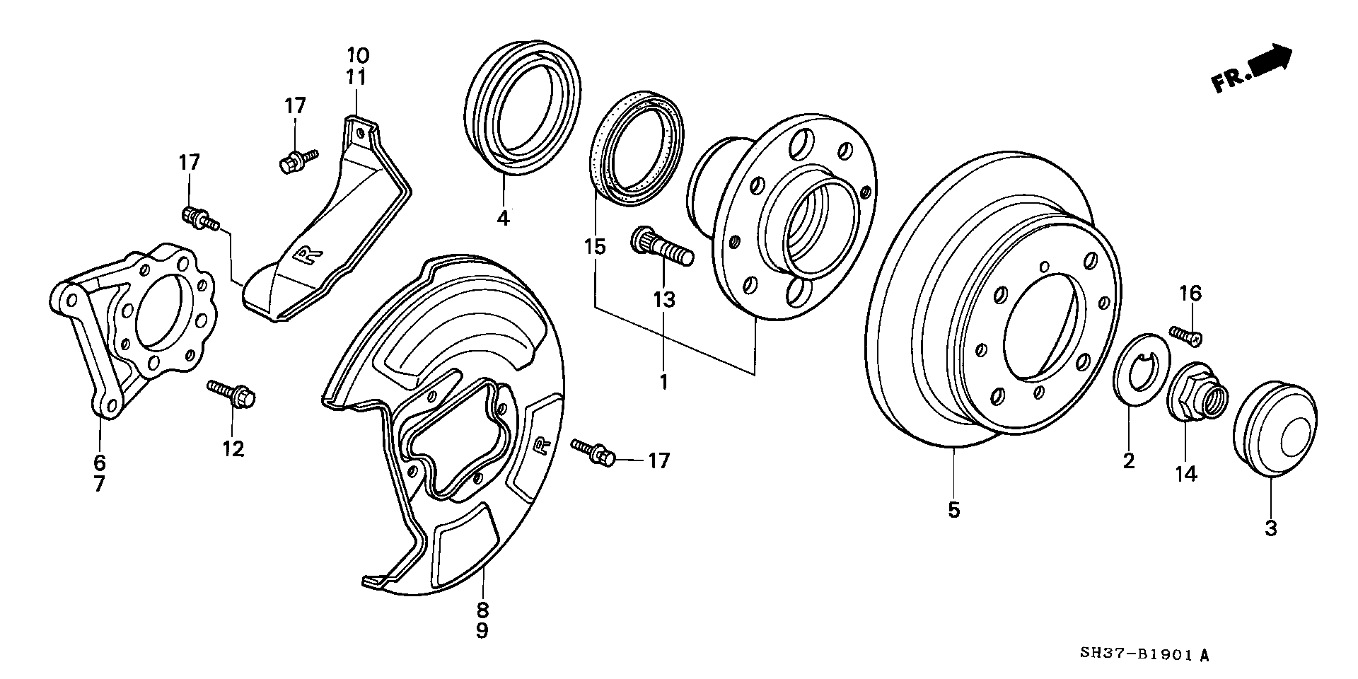 Honda 91252-SB2-013 - Комплект підшипника маточини колеса autozip.com.ua