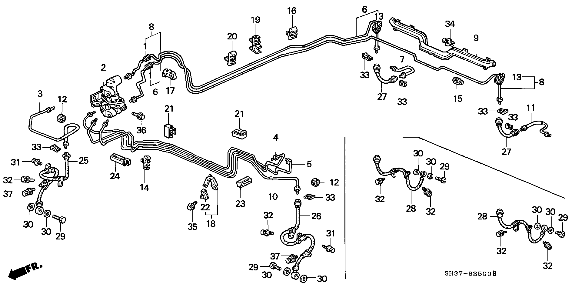 Honda 46411-SH3-043 - Гальмівний шланг autozip.com.ua