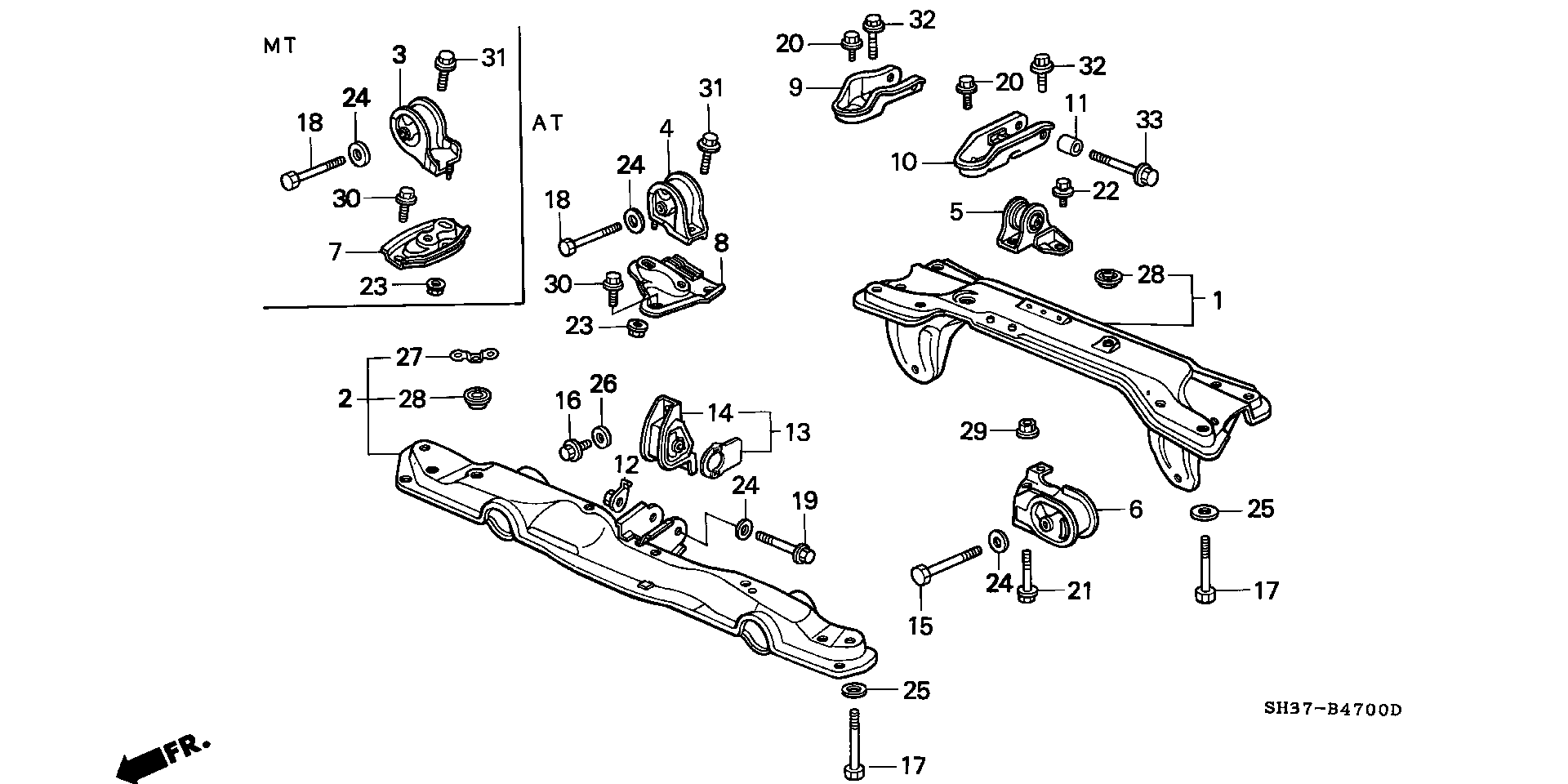 Honda 50810-SH3-040 - Подушка, підвіска двигуна autozip.com.ua