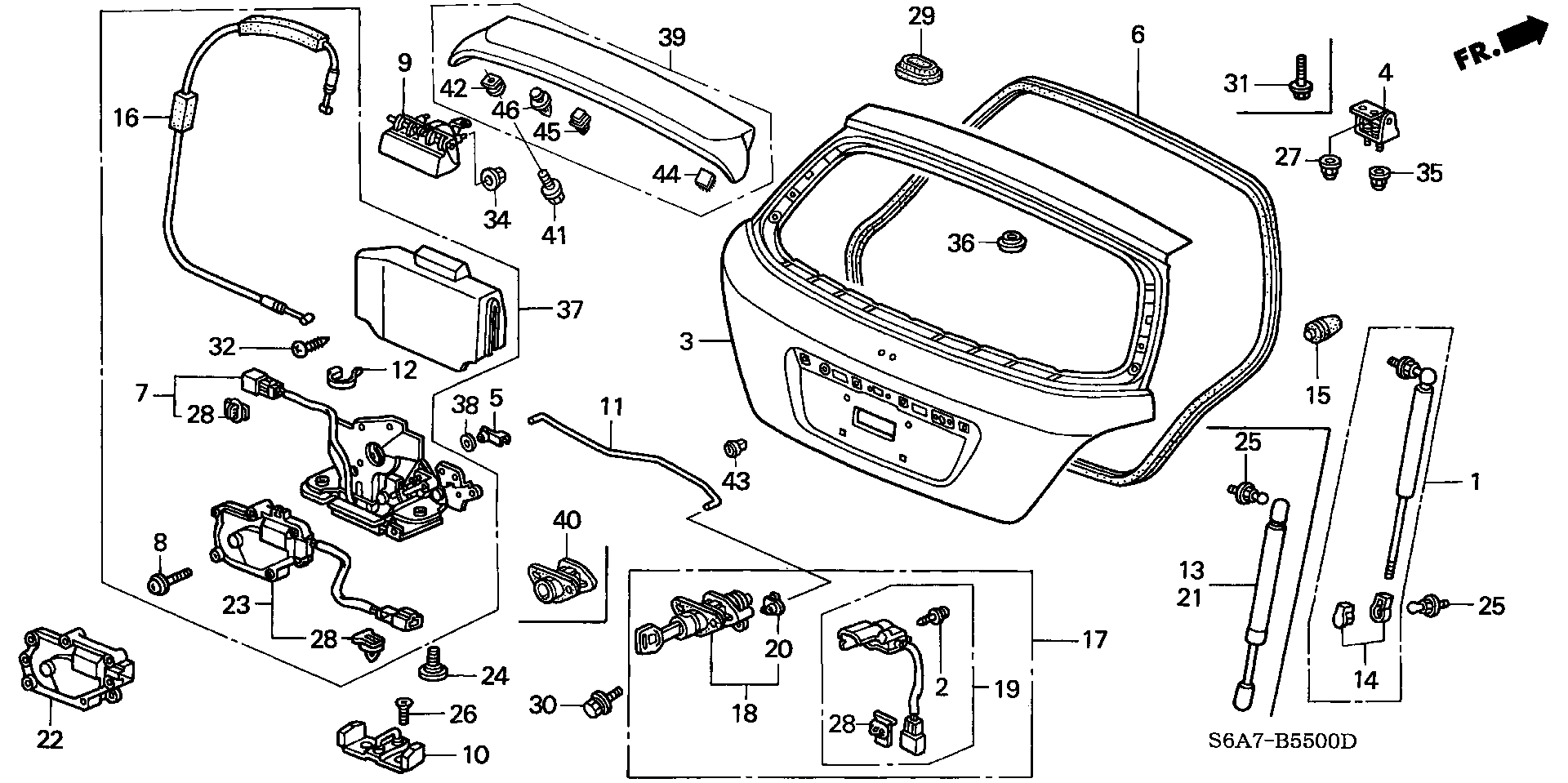 Honda 74870-S6D-E02 - Газова пружина, кришка багажник autozip.com.ua