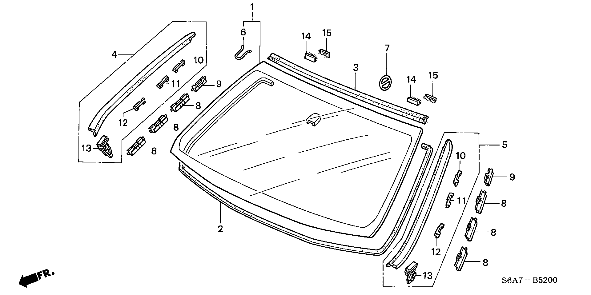 Honda 91525S6A003 - Пружинний затиск, монтаж скла autozip.com.ua