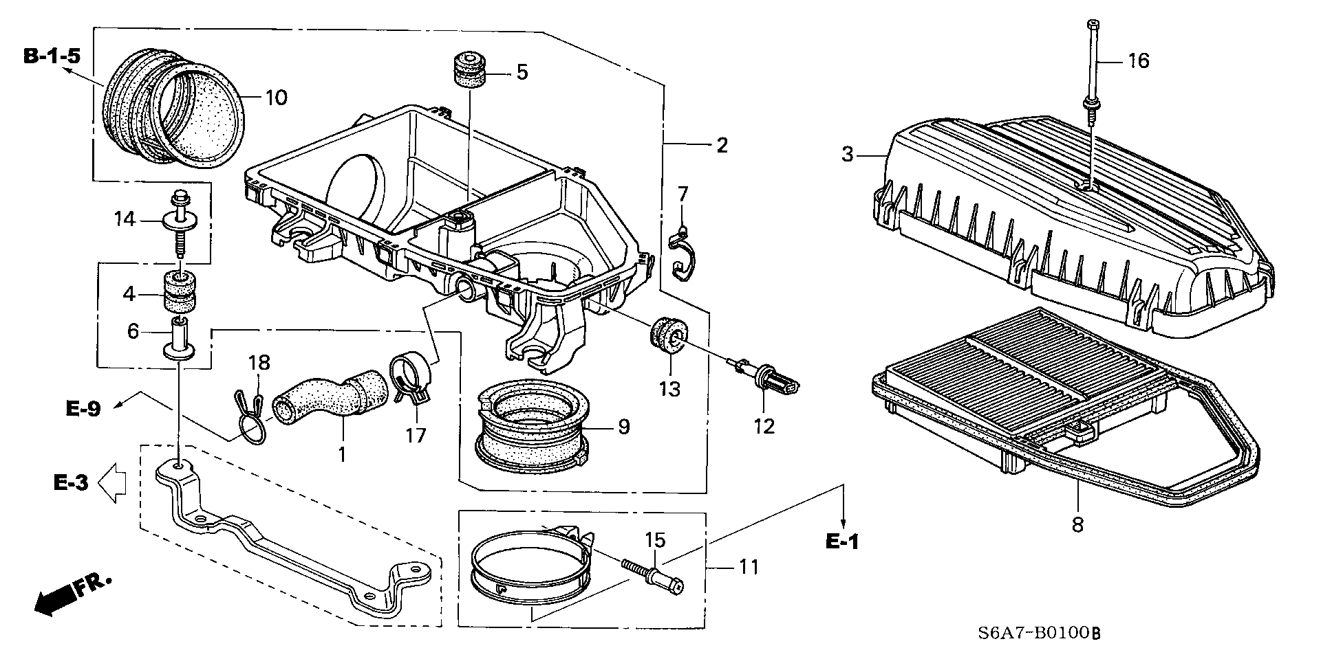 ACURA 17220PLD000 - ELEMENT ASSY., AIR CLEANER autozip.com.ua