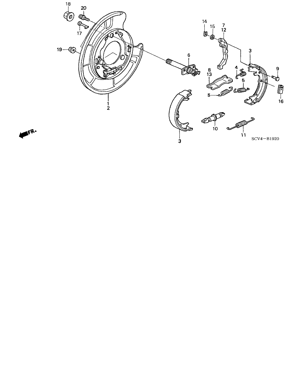 ACURA 43154-S47-N01 - Комплект гальм, ручник, парковка autozip.com.ua