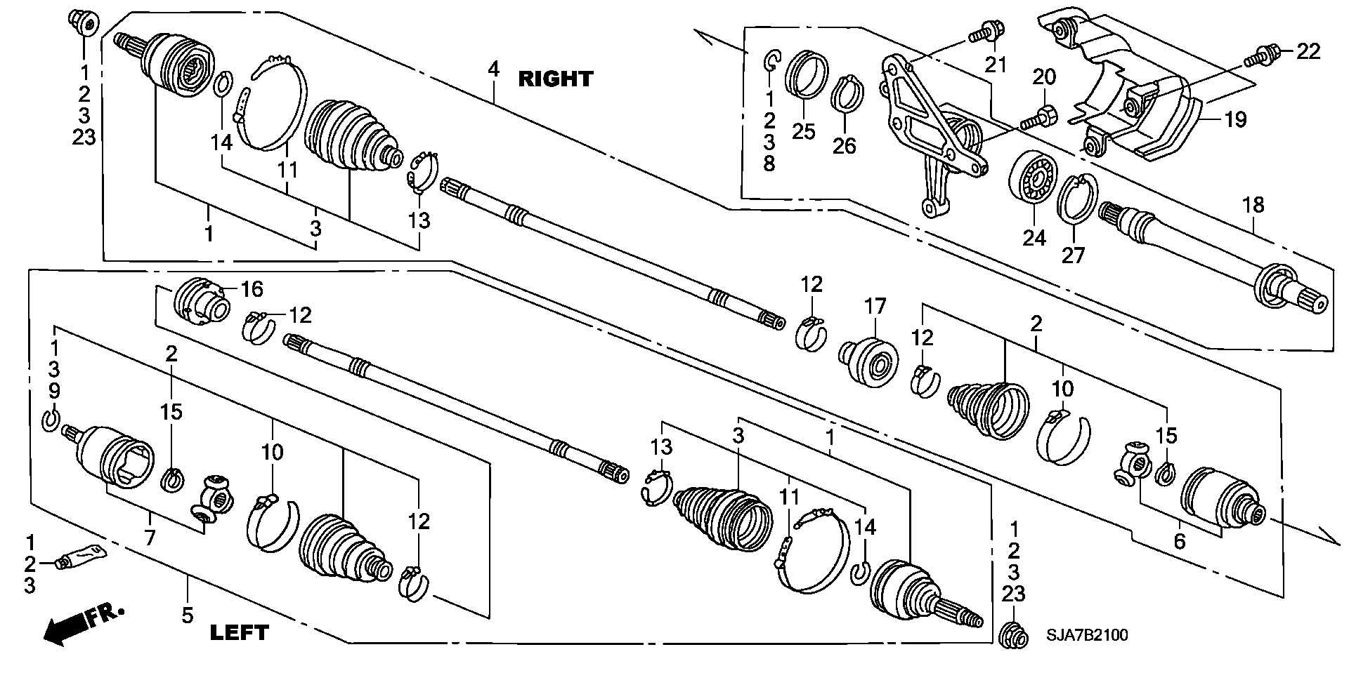 Honda 44017-SJK-000 - Пильник, приводний вал autozip.com.ua