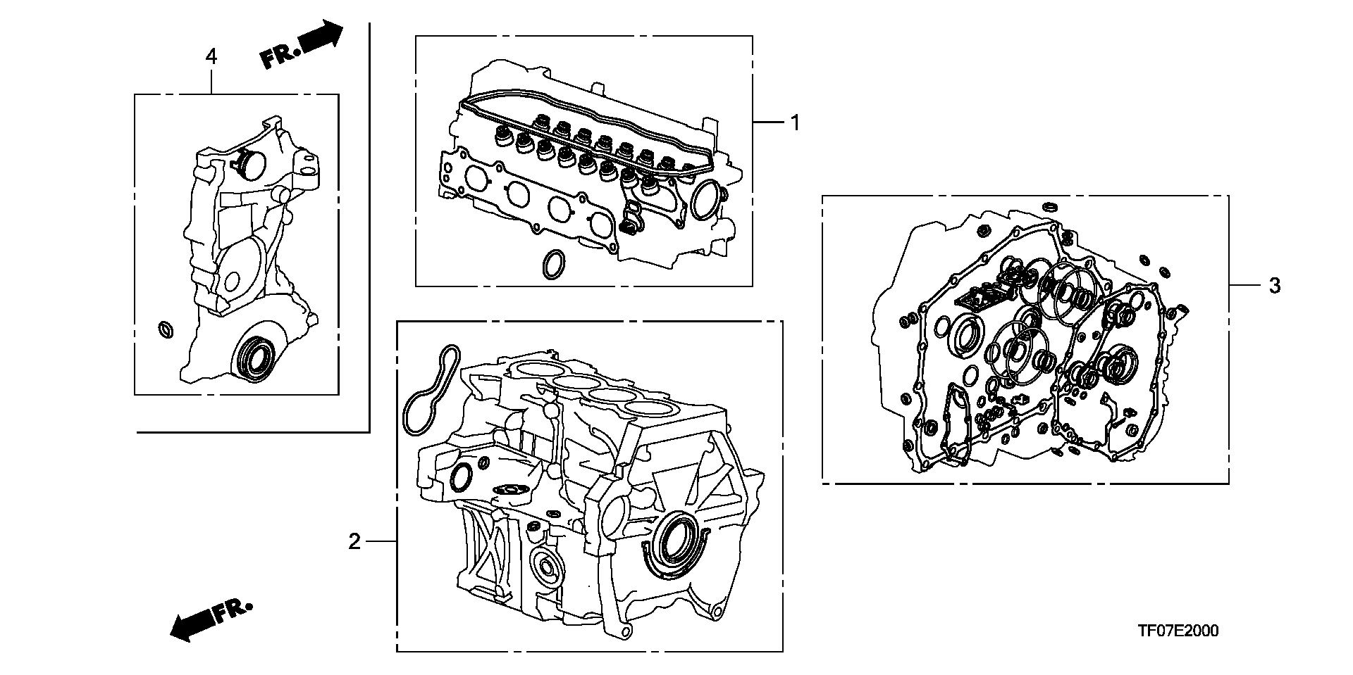 Honda 06111-RB0-000 - Комплект прокладок, блок-картер двигуна autozip.com.ua