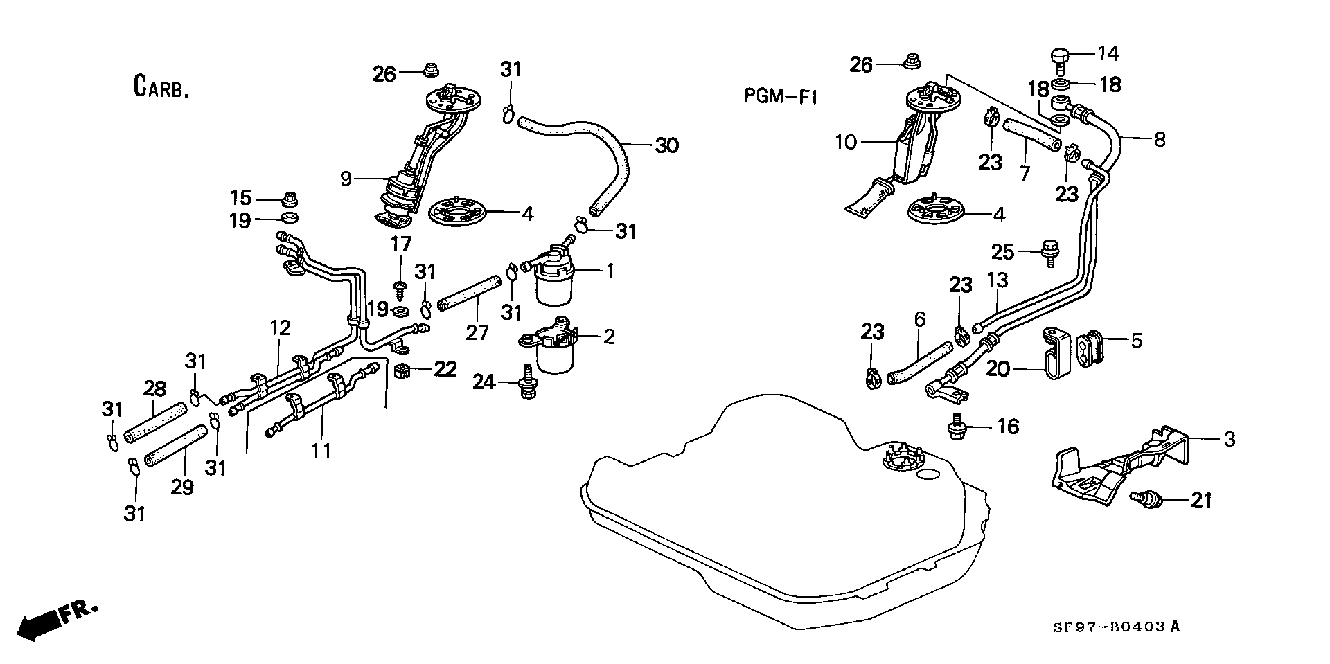 FORD 17708-SF1-A31 - Паливний насос autozip.com.ua