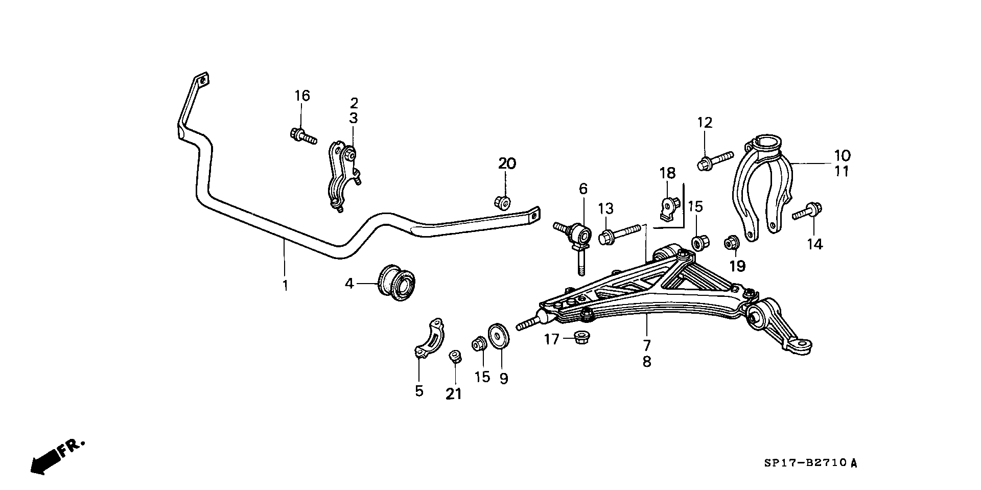 Honda 51320-SP0-003 - Тяга / стійка, стабілізатор autozip.com.ua