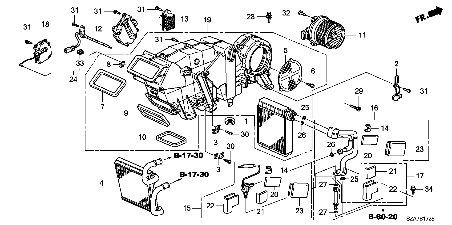 Honda 79330-STX-A01 - Опір, реле, вентилятор салону autozip.com.ua