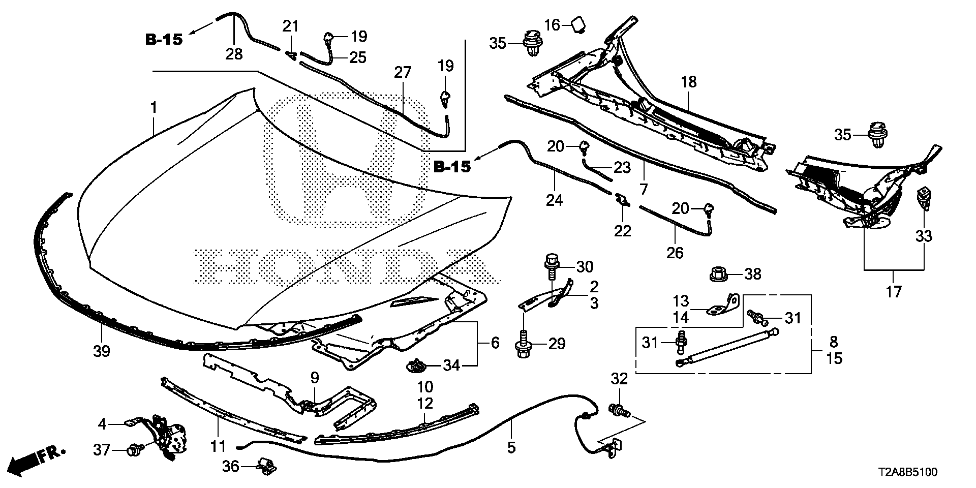 Honda 91501TR0003 - Зажим, молдинг / захисна накладка autozip.com.ua