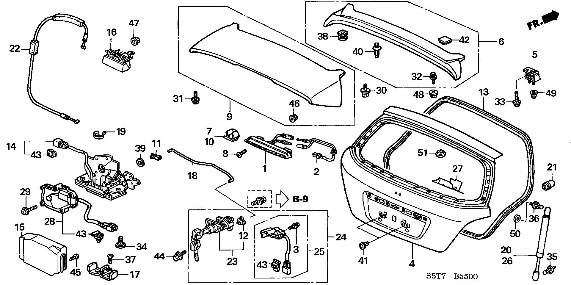 Honda 74870-S5S-E01 - Газова пружина, кришка багажник autozip.com.ua