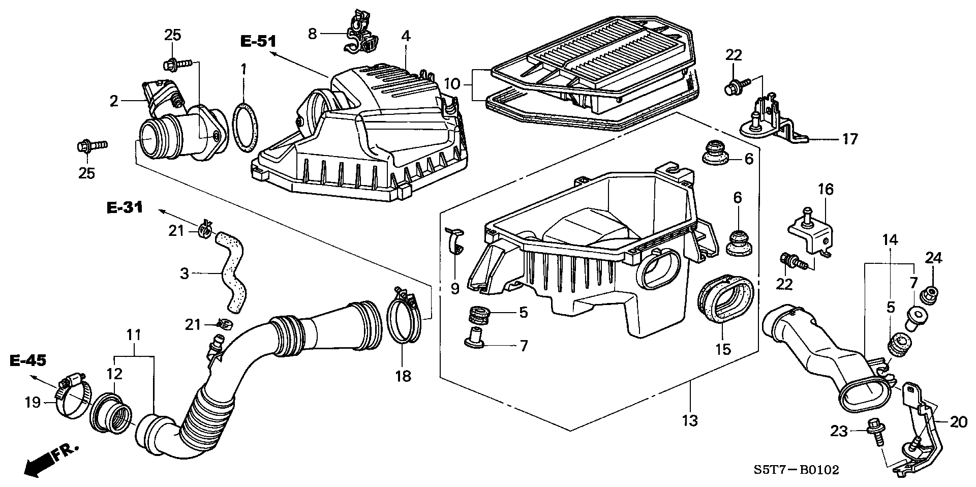 Honda 16400-PLZ-E01 - Датчик потоку, маси повітря autozip.com.ua