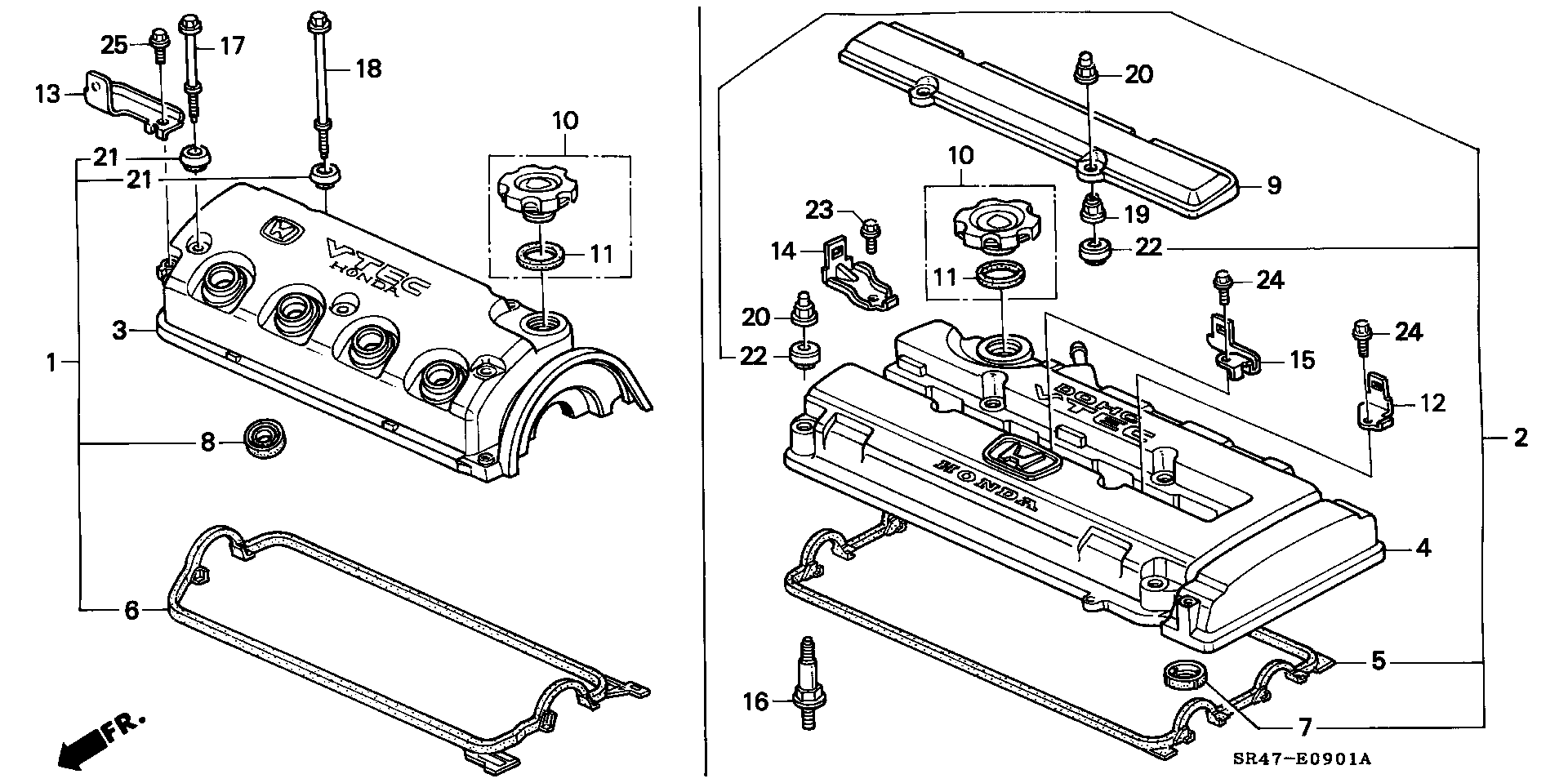 Honda 12341-P08-000 - Прокладка, кришка головки циліндра autozip.com.ua