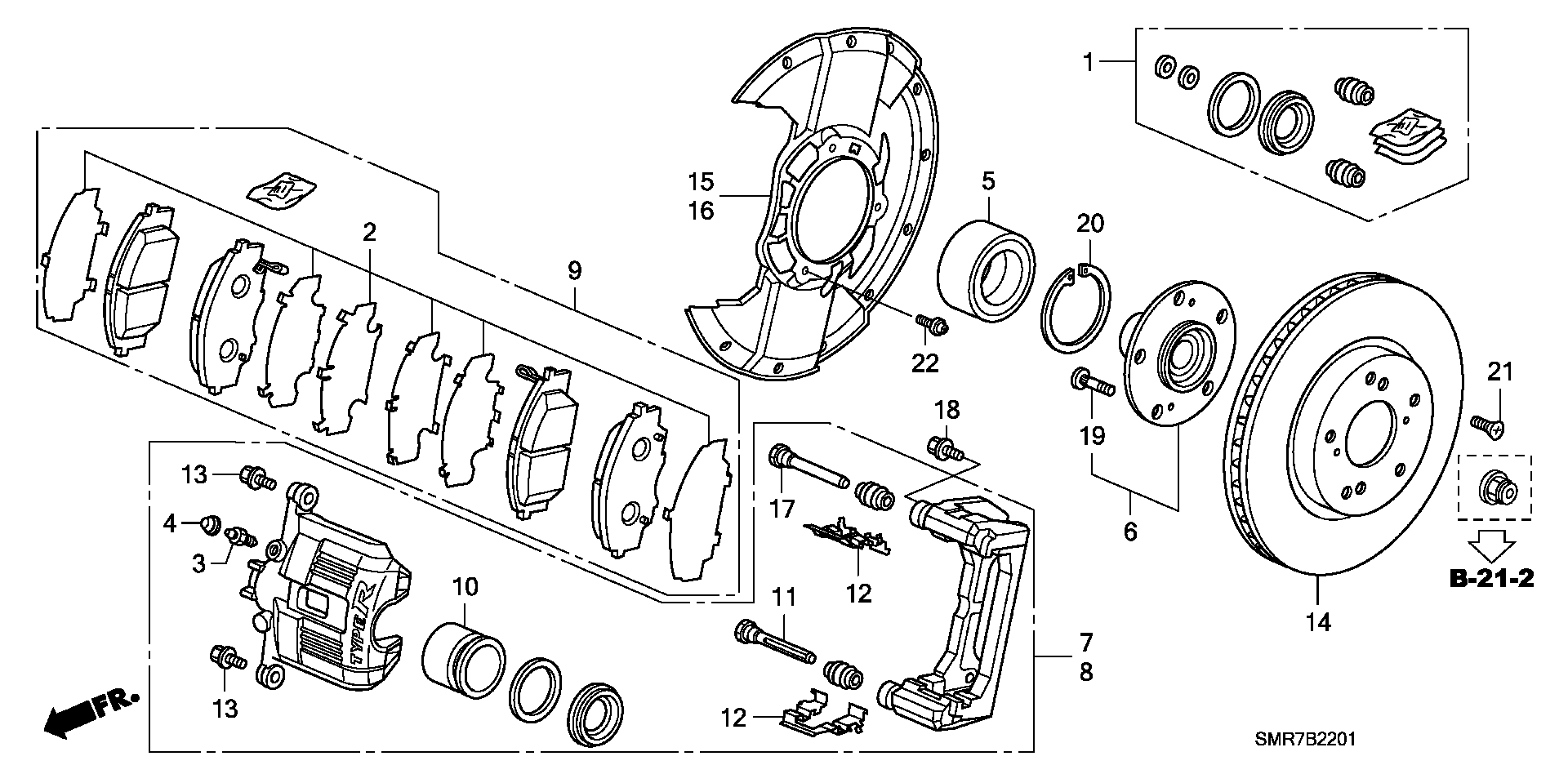 Honda 45022-SMT-E00 - Гальмівні колодки, дискові гальма autozip.com.ua