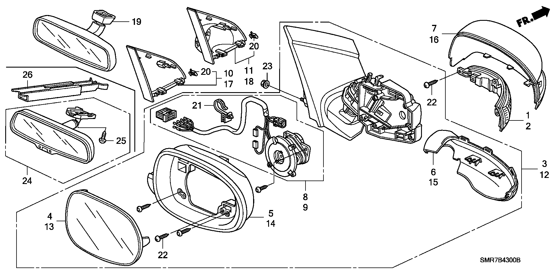 Honda 76253SMGG31 - Дзеркальне скло, зовнішнє дзеркало autozip.com.ua